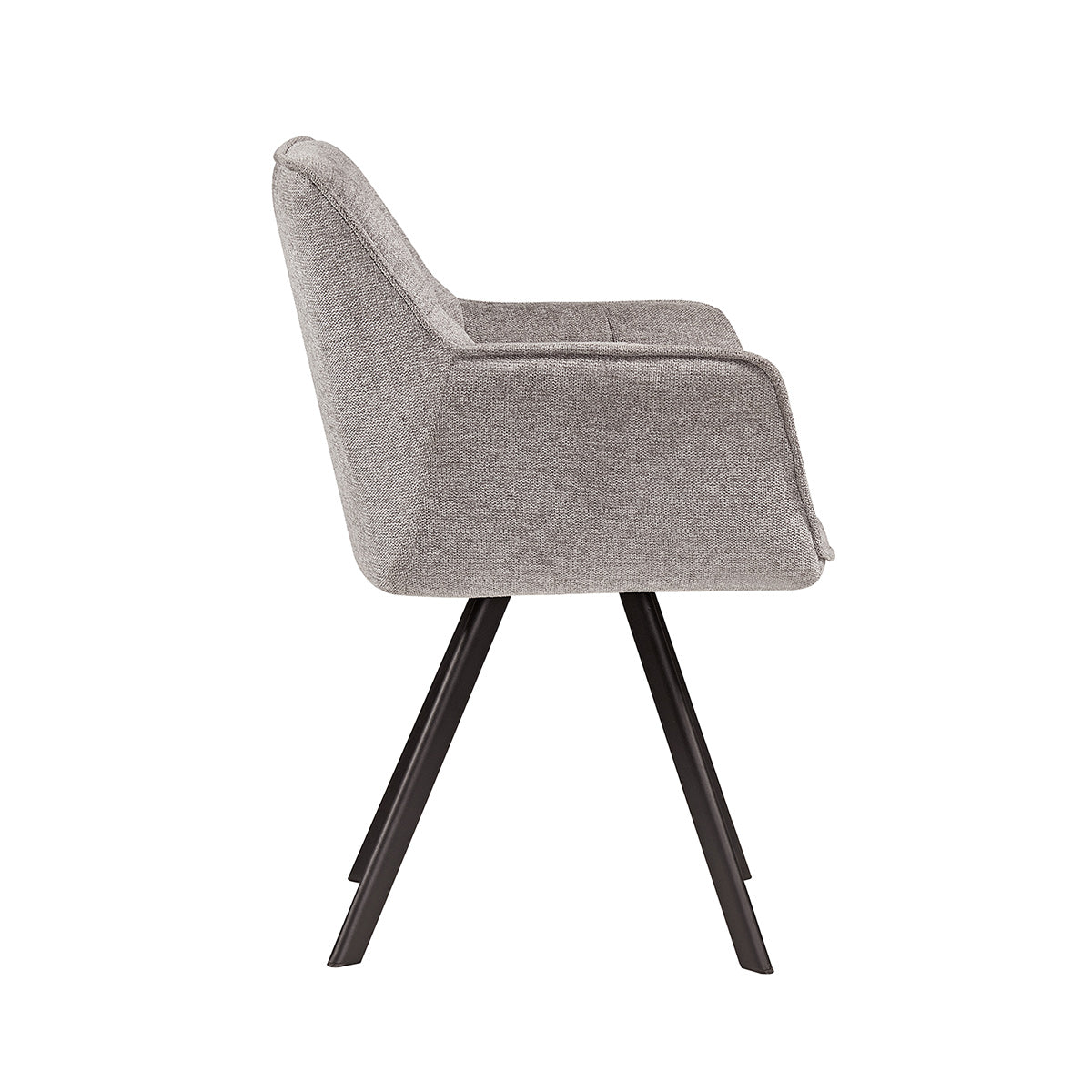 Silla Boston gris fondo blanco vista lateral
