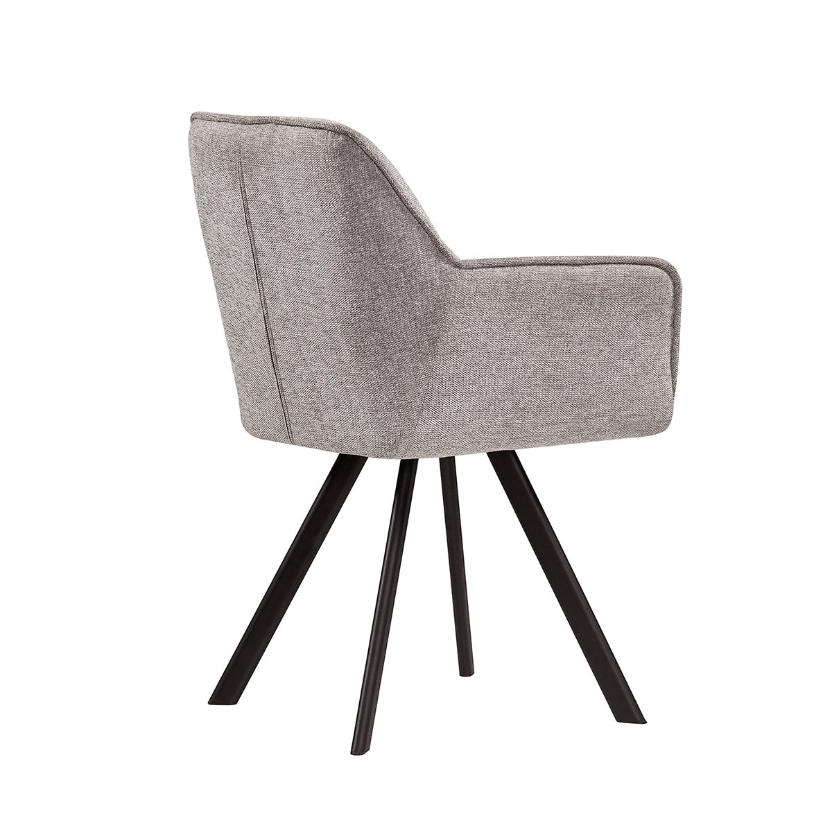 Silla Boston gris fondo blanco vista en perspectiva trasera