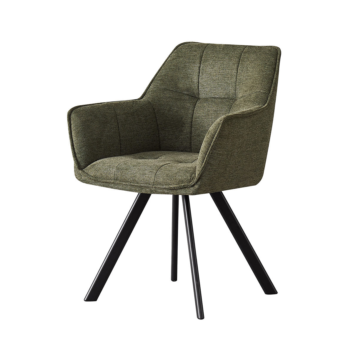 Silla Boston olivo fondo blanco vista en perspectiva frontal