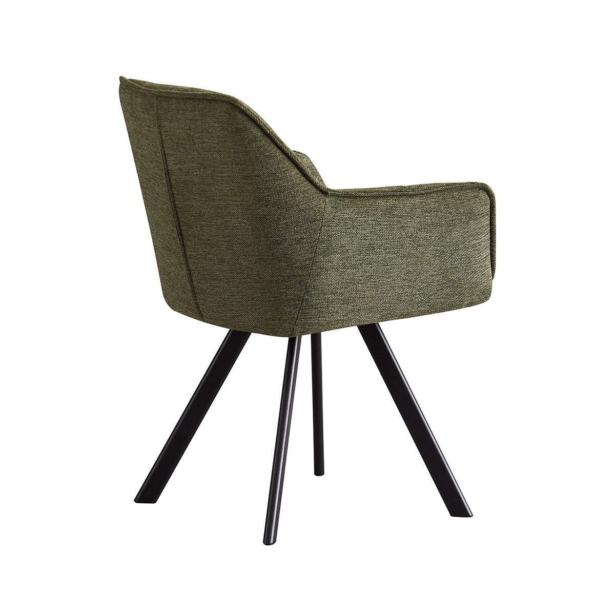 Silla Boston olivo fondo blanco vista en perspectiva trasera