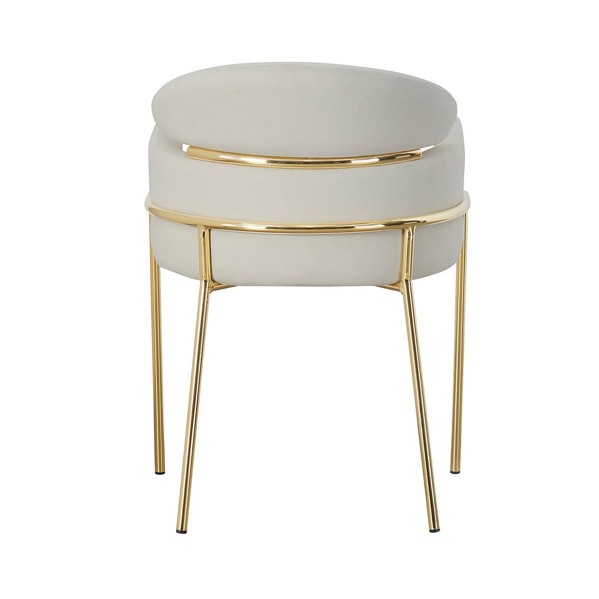 Silla corey beige fondo blanco vista posterior