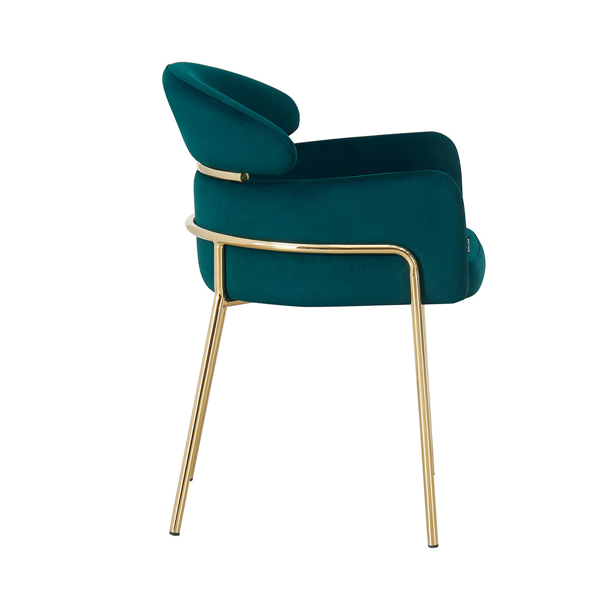 Silla Corey verde fondo blanco vista lateral