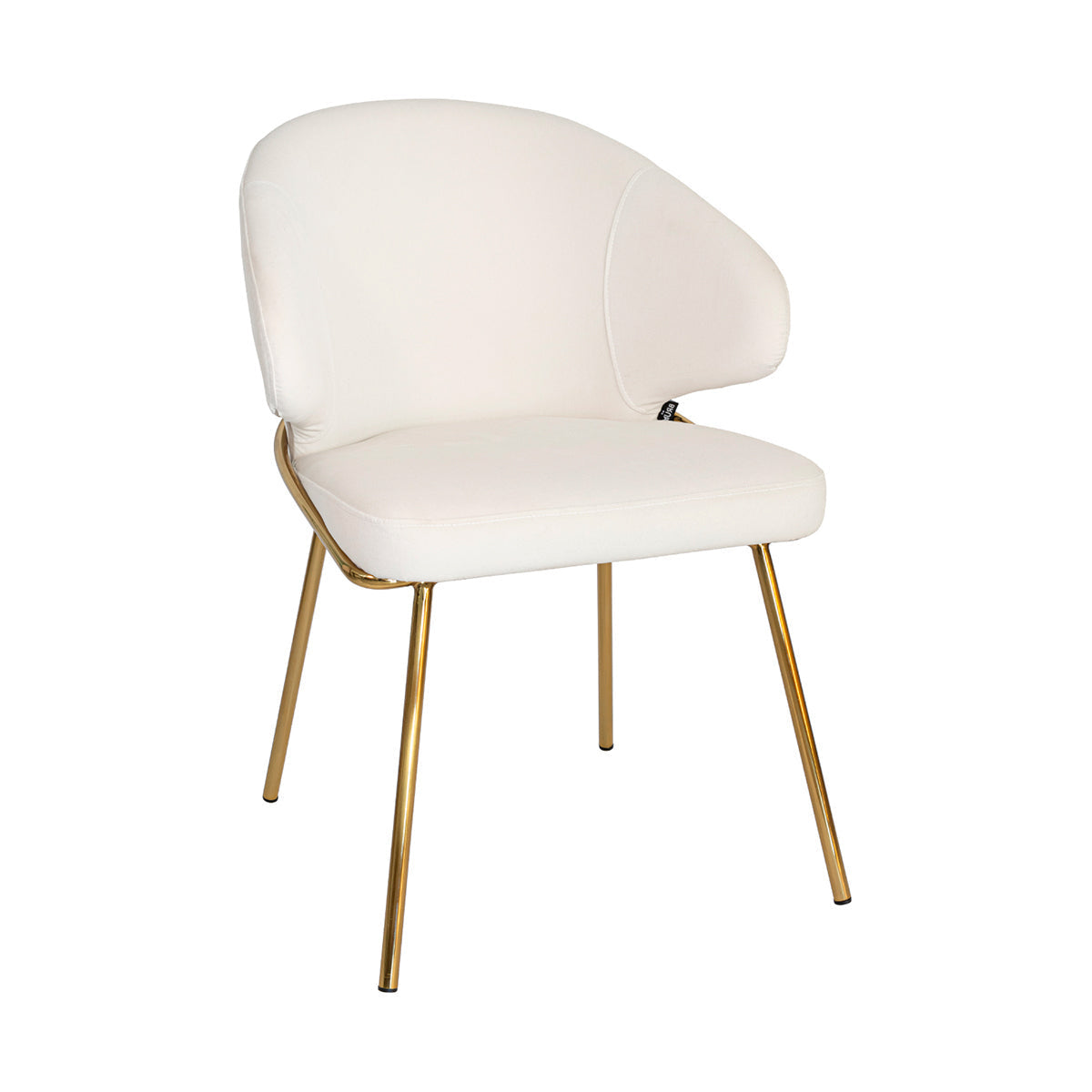 Silla Palma crema fondo blanco vista en perspectiva frontal