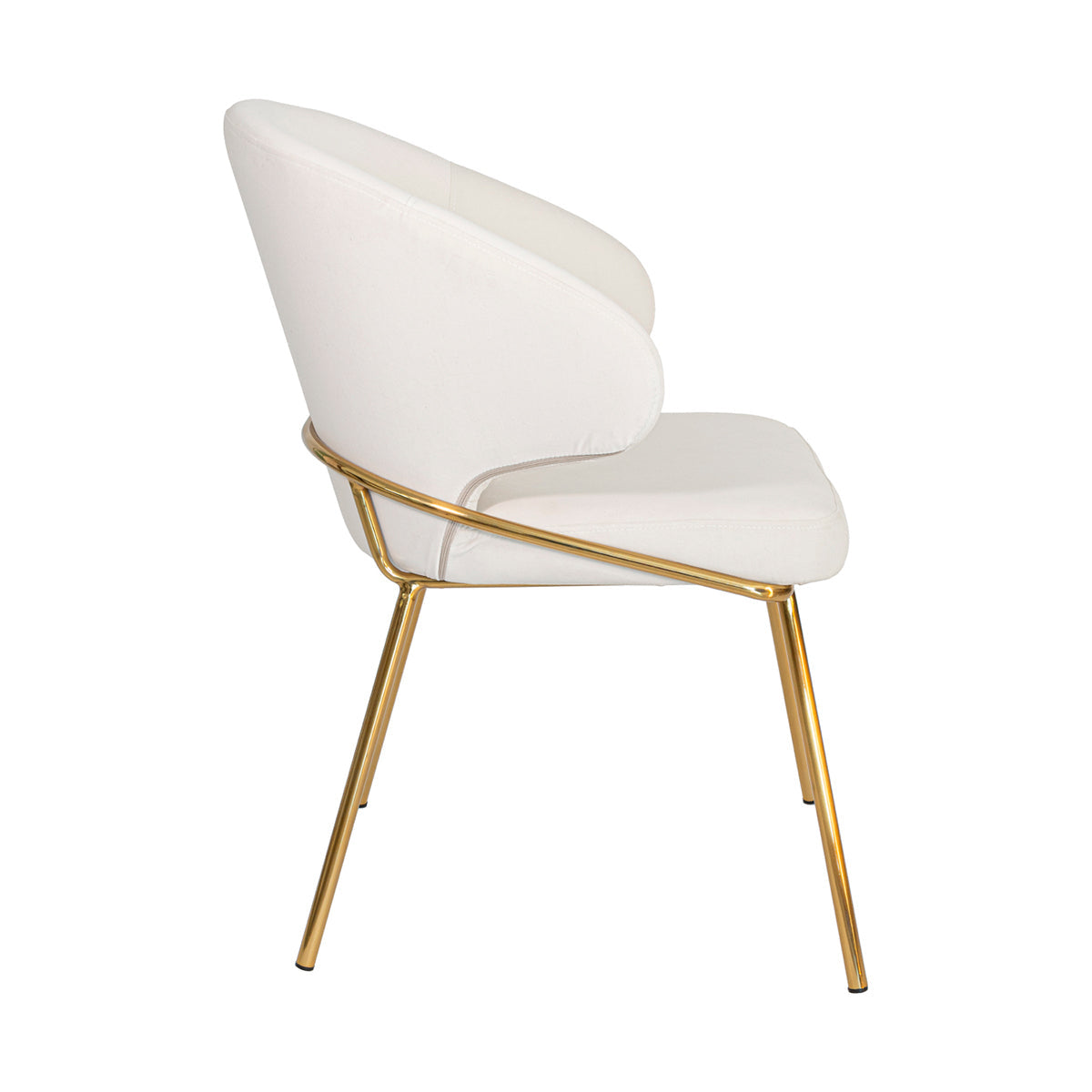 Silla Palma crema fondo blanco vista lateral
