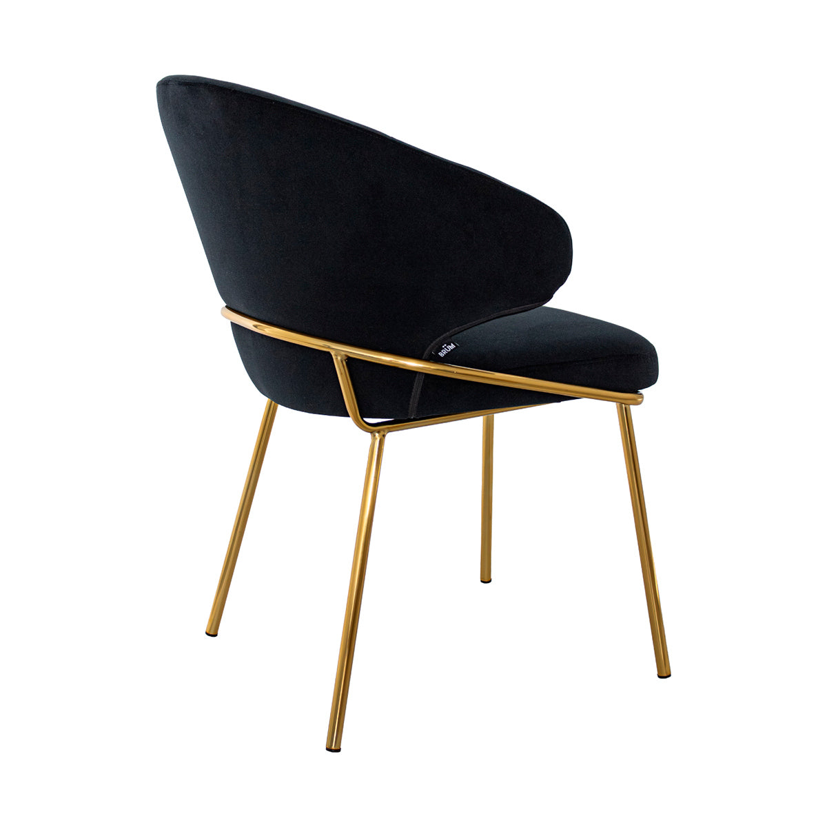 Silla Palma taupé fondo blanco vista en perspectiva trasera 2