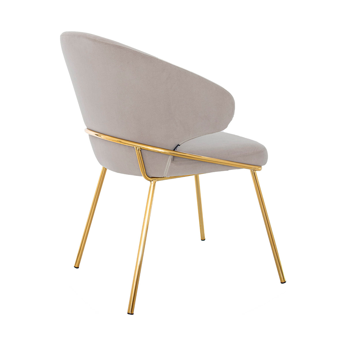 Silla Palma taupé fondo blanco vista en perspectiva trasera 1