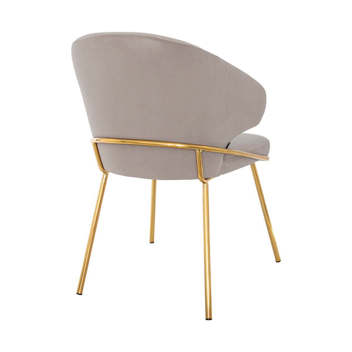 Silla Palma taupé fondo blanco vista en perspectiva trasera 2