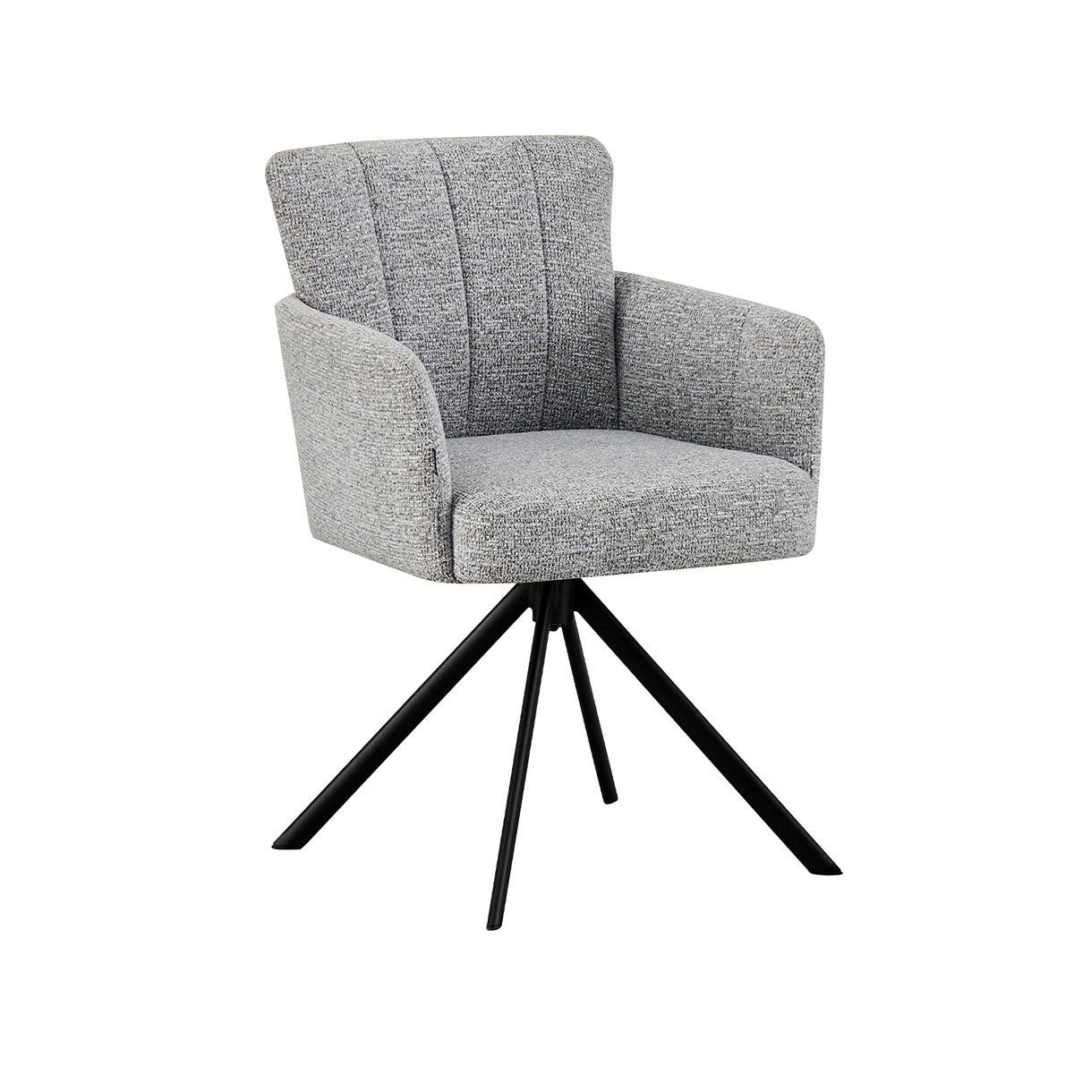 Silla Pontevedra gris fondo blanco vista en perspectiva frontal