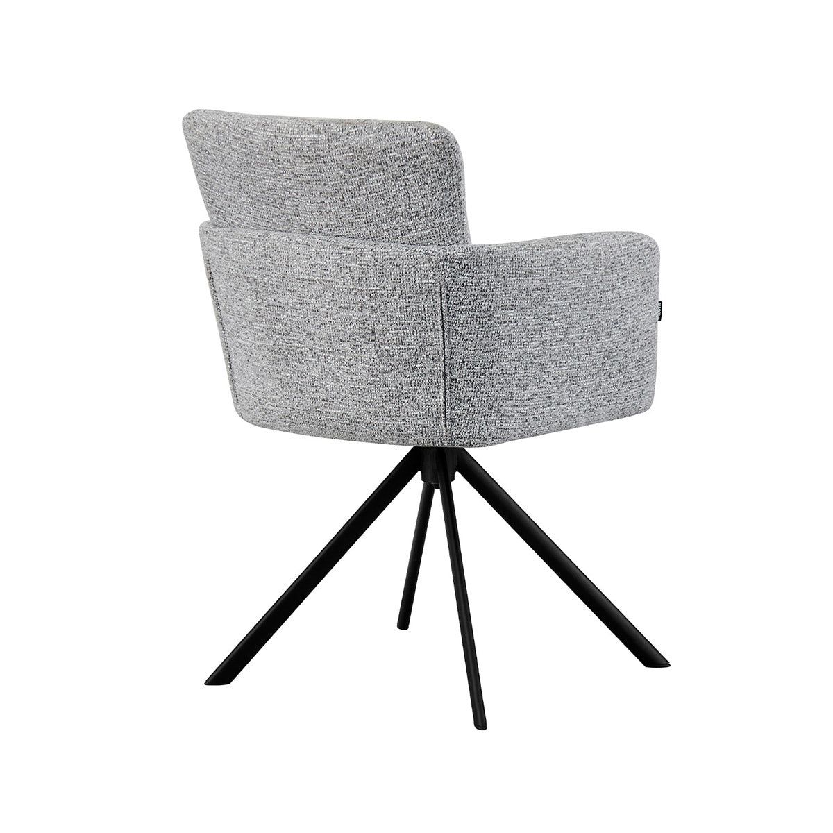 Silla Pontevedra gris fondo blanco vista en perspectiva trasera