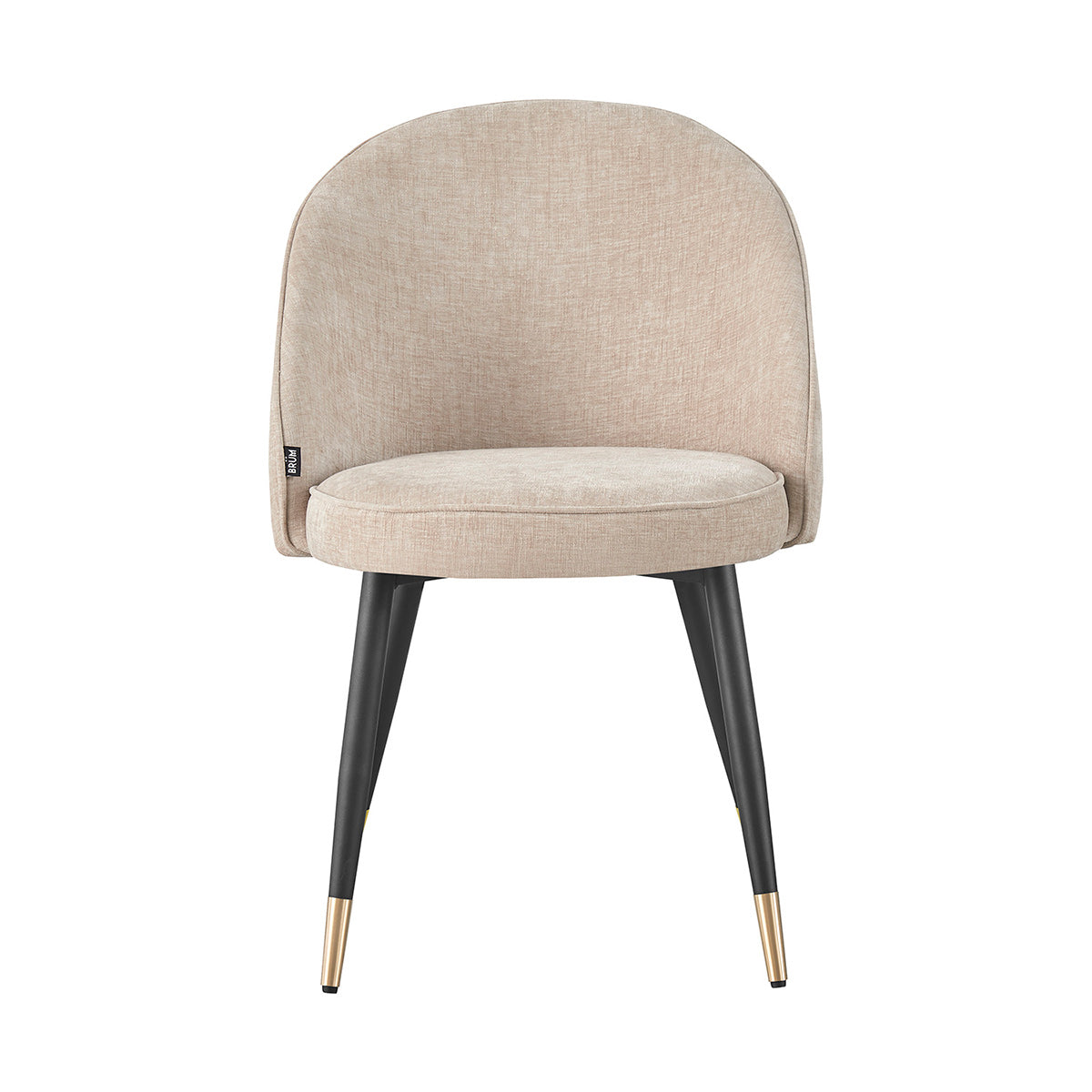 Silla Roodas beige fondo blanco vista frontal