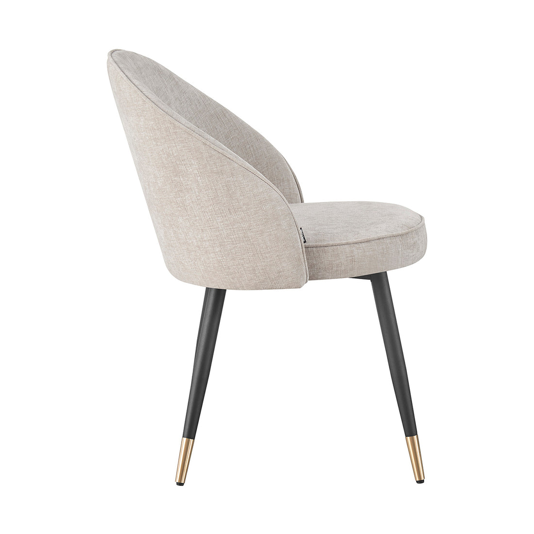 Silla Roodas gris fondo blanco vista lateral