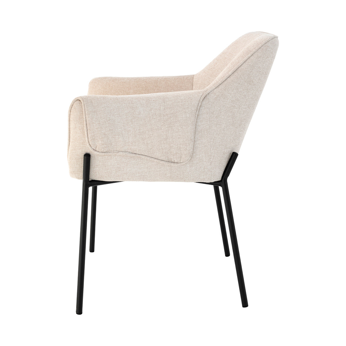 Silla Toronto para negra color beige fondo blanco vista lateral