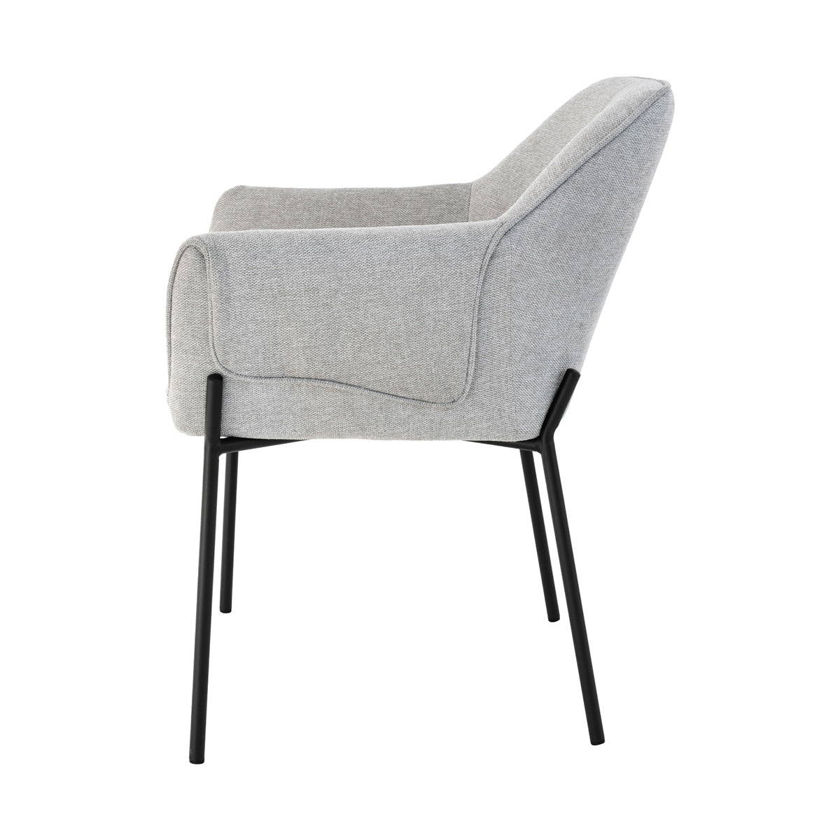 Silla Toronto para negra color gris fondo blanco vista lateral