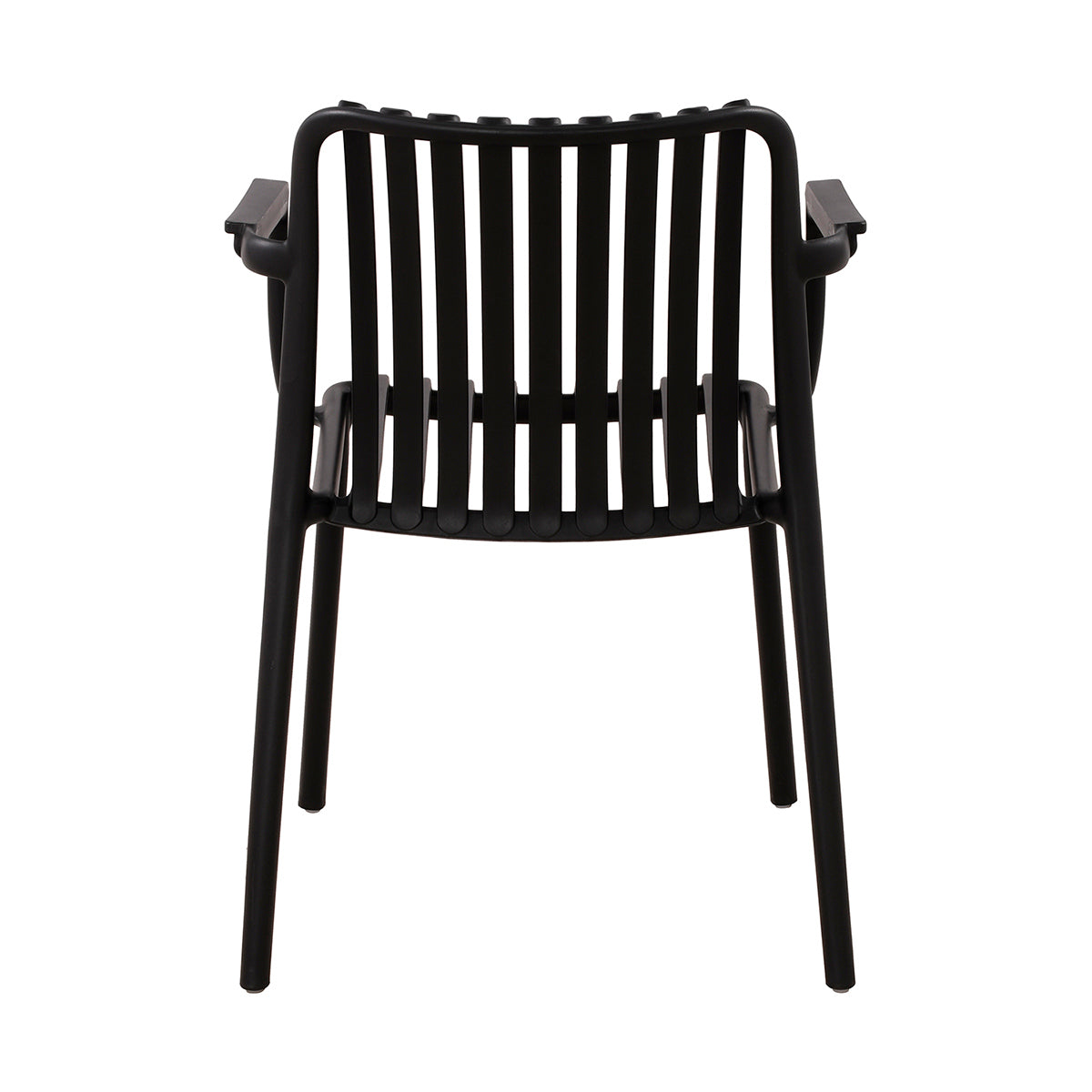 Silla de exterior Menorca negro fondo blanco vista posterior