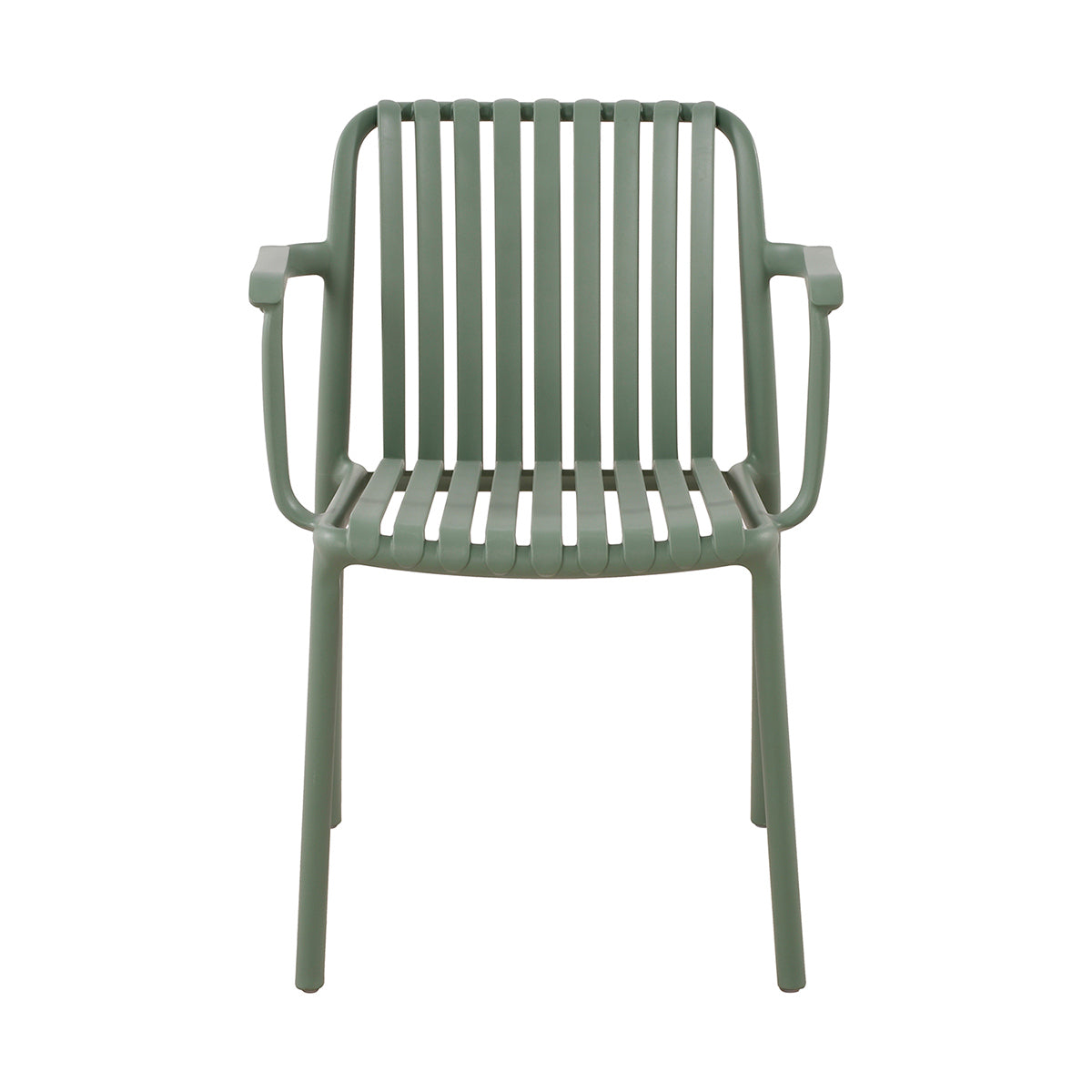 Silla de Exterior Menorca verde fondo blanco vista frontal