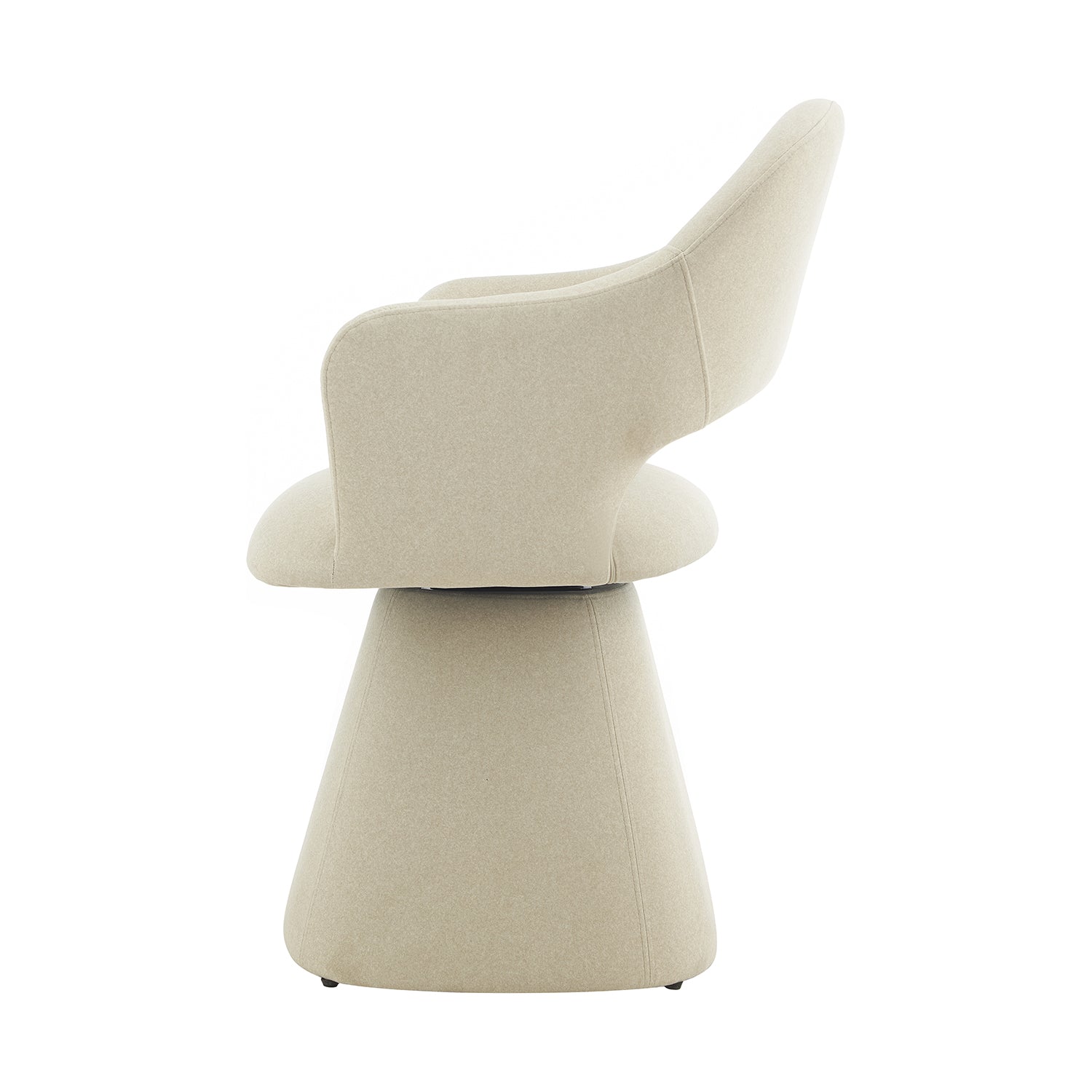 Silla Muscat Beige Vista Lateral con Fondo Blanco 