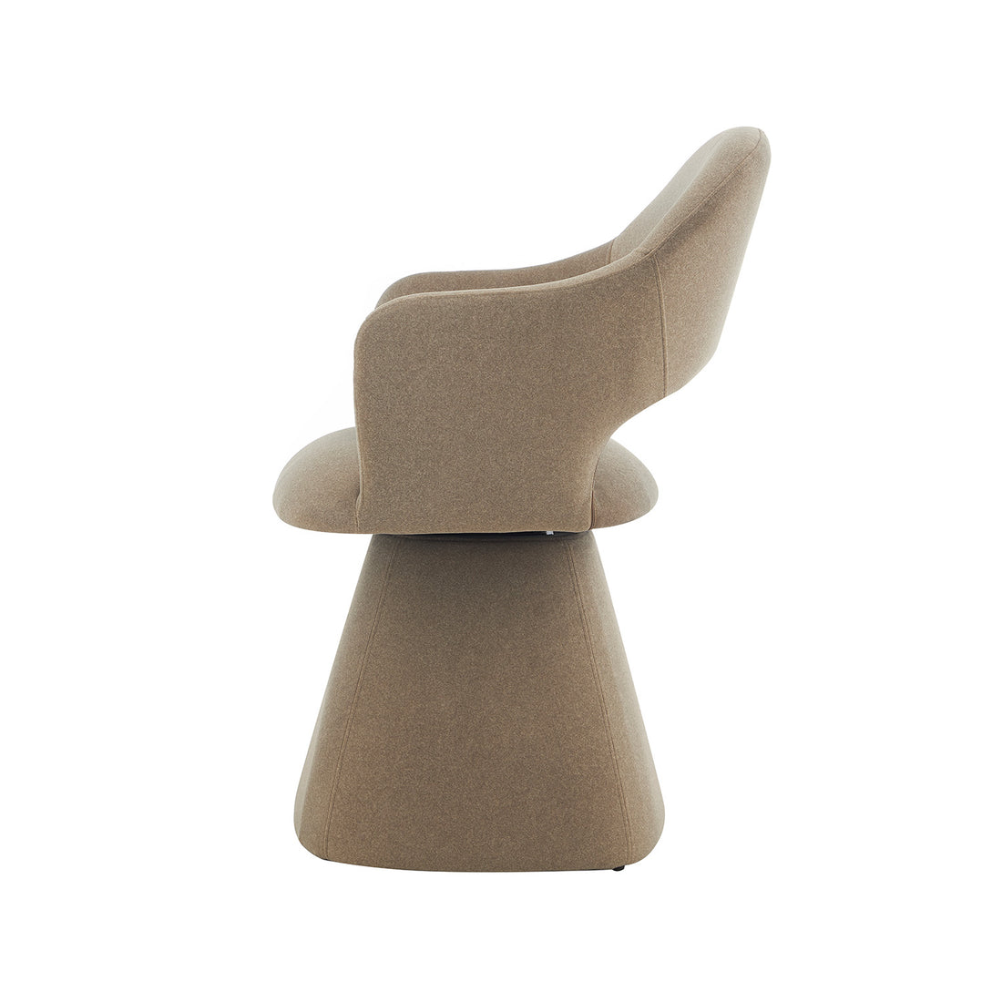 Silla Muscat Taupe Vista Lateral con Fondo Blanco