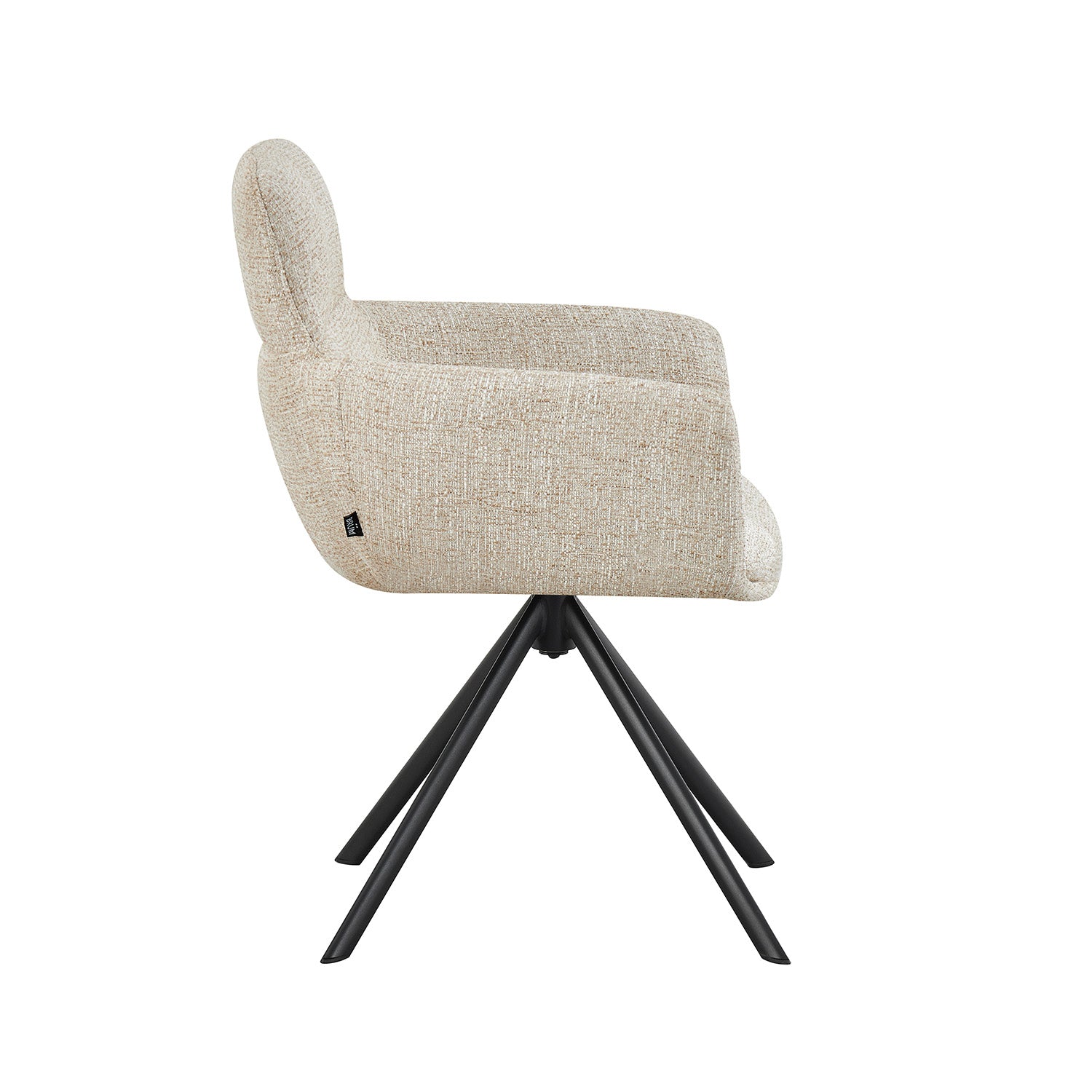 Silla Lugo Beige Fondo Blanco Vista Lateral