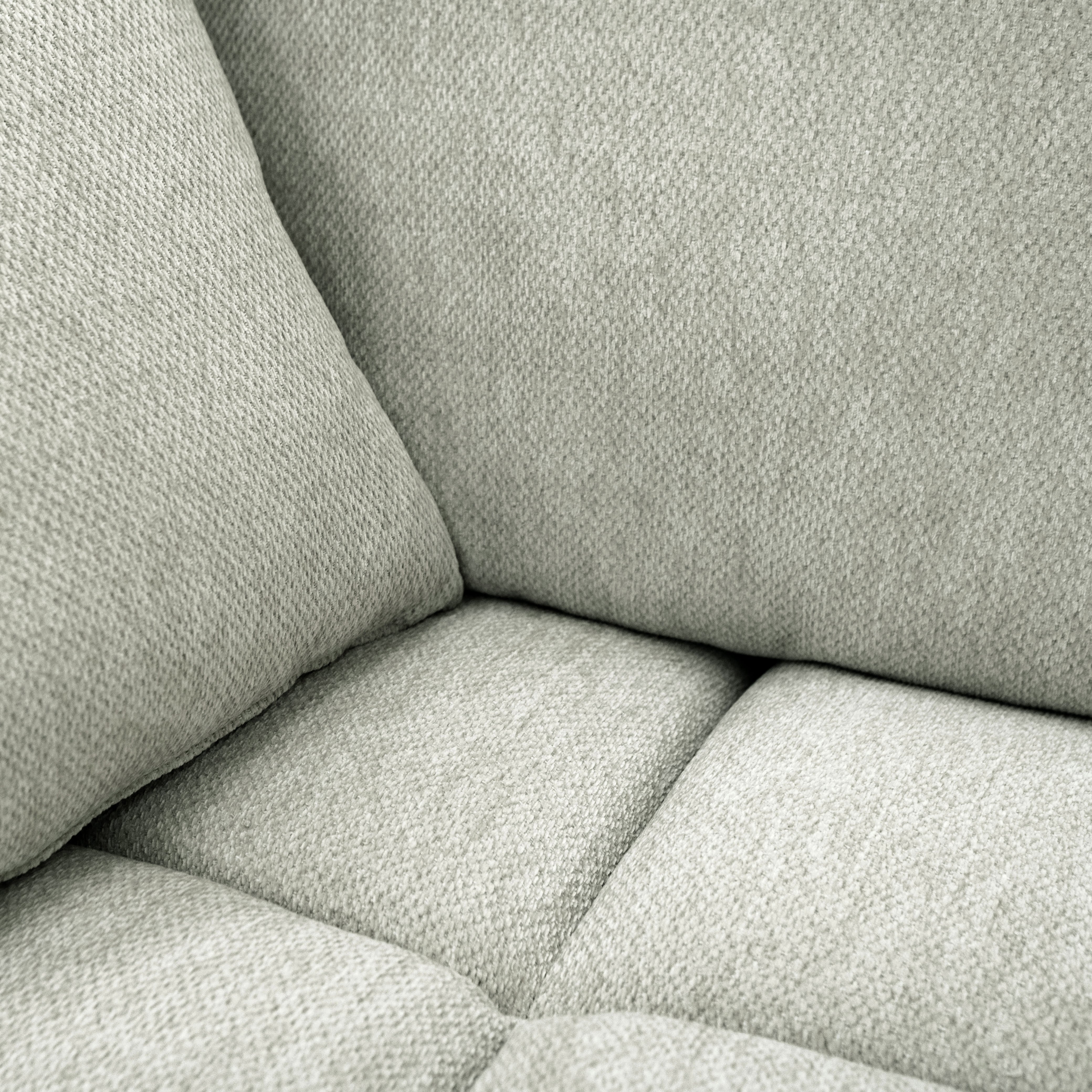 SOFÁ CORACIAA GRIS DER VISTA EN ZOOM DEL ASIENTO Y RESPALDO 
