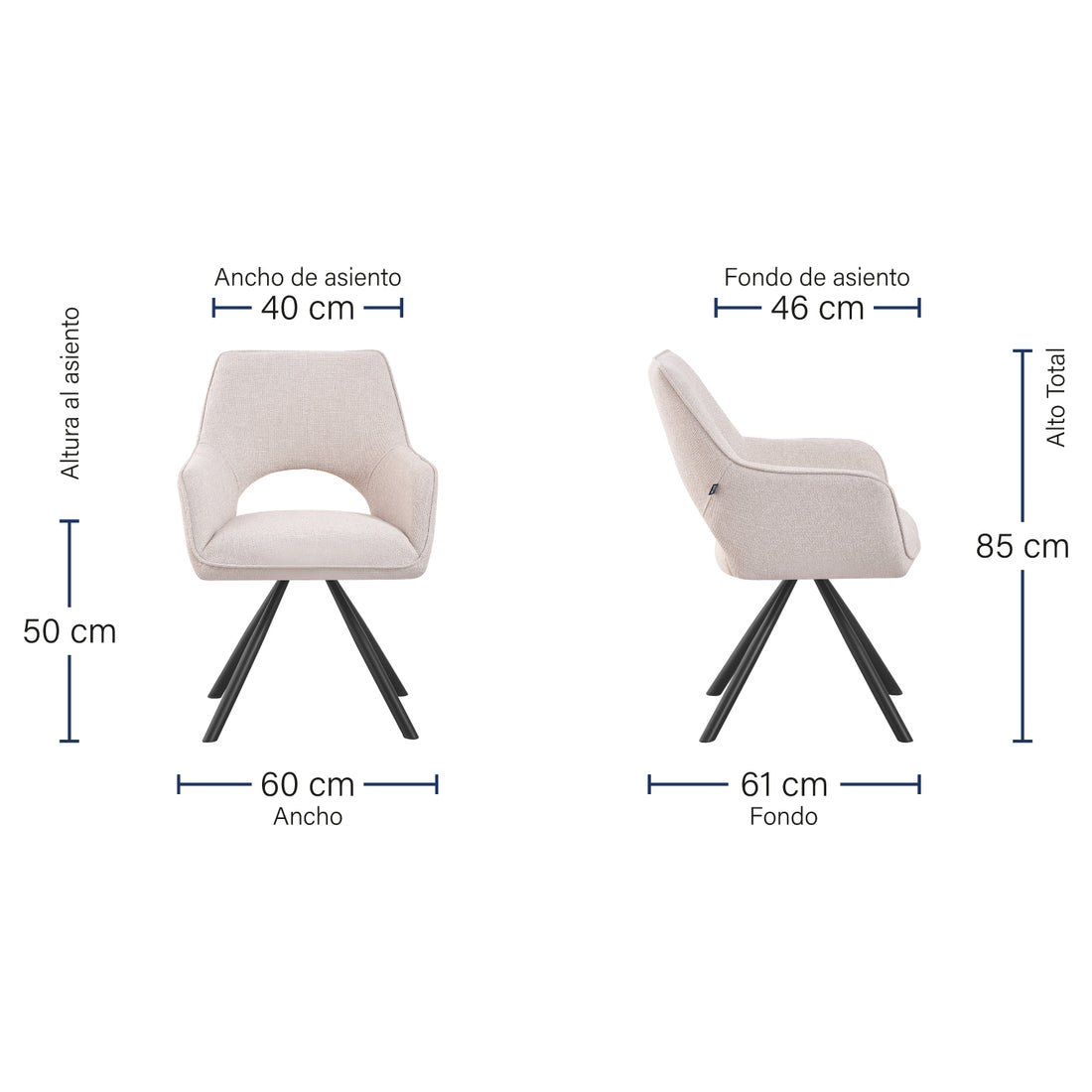 Silla giratoria St. Moritz Beige Vista de producto 3