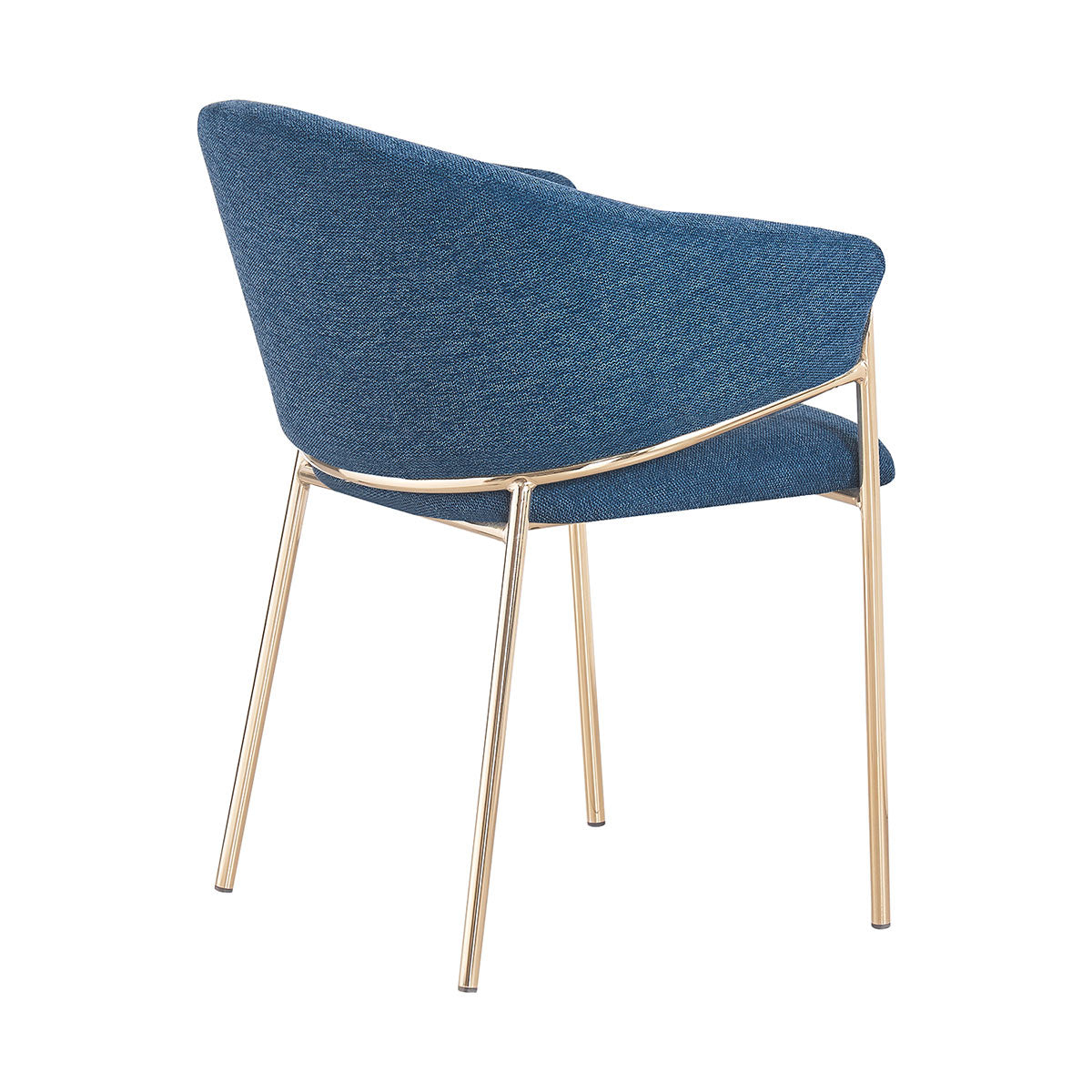 Silla Berlin Azul Fondo Blanco Vista En Perspectiva Trasera