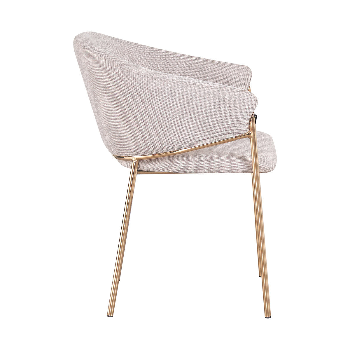 Silla Berlin Beige Fondo Blanco Vista Lateral