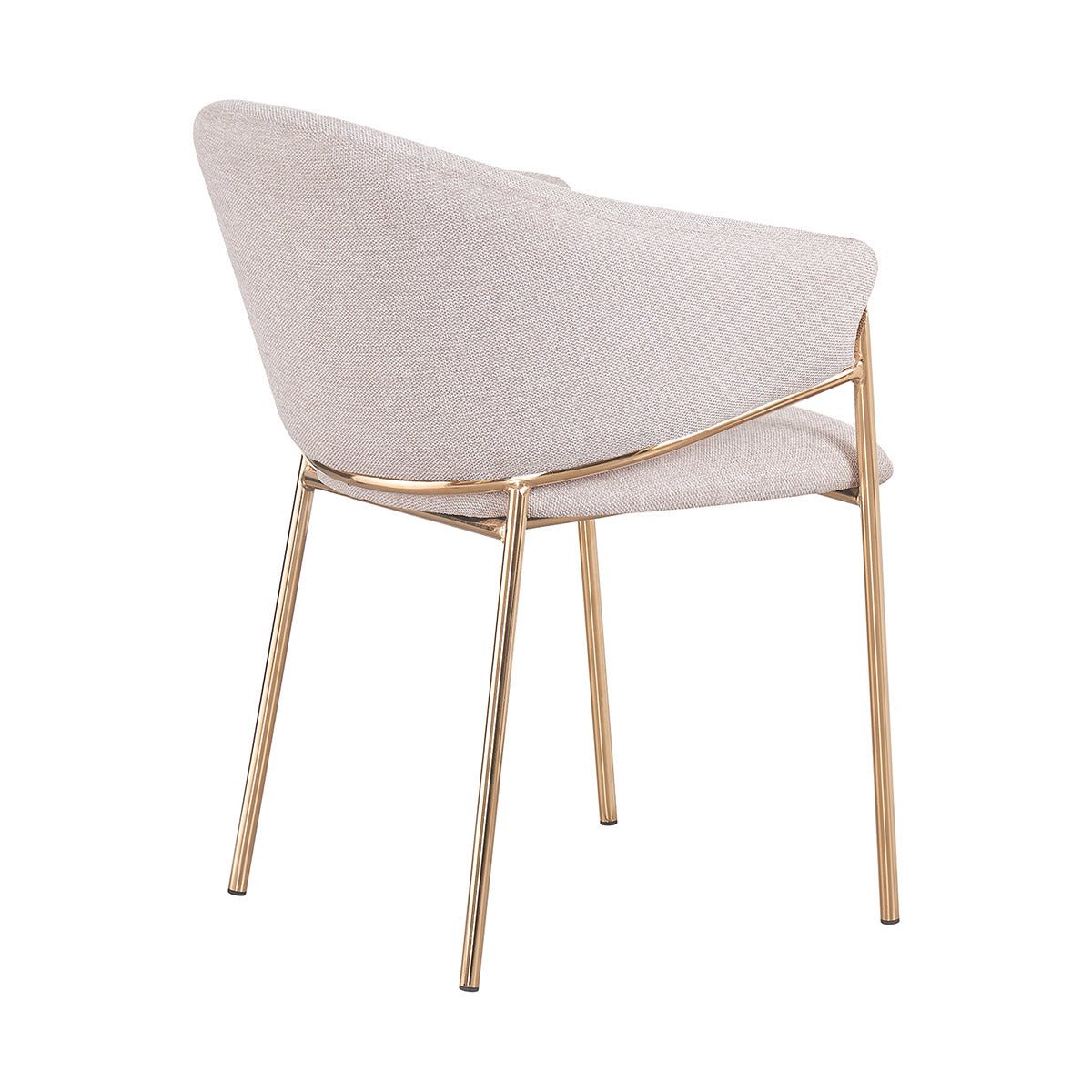 Silla Berlin Beige Fondo Blanco Vista en Perspectiva Trasera