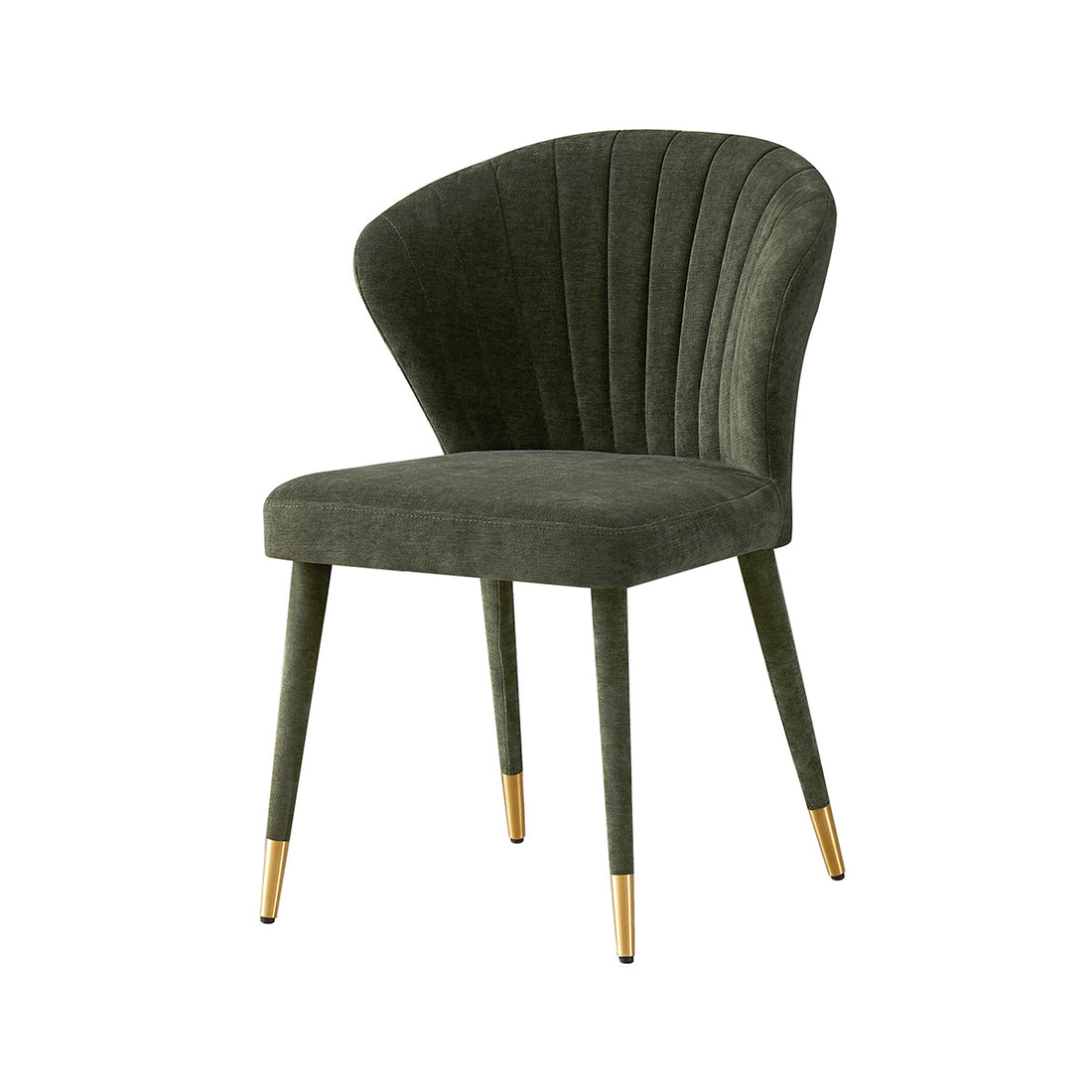 Silla Copenhague Verde Fondo Blanco Vista en Perspectiva