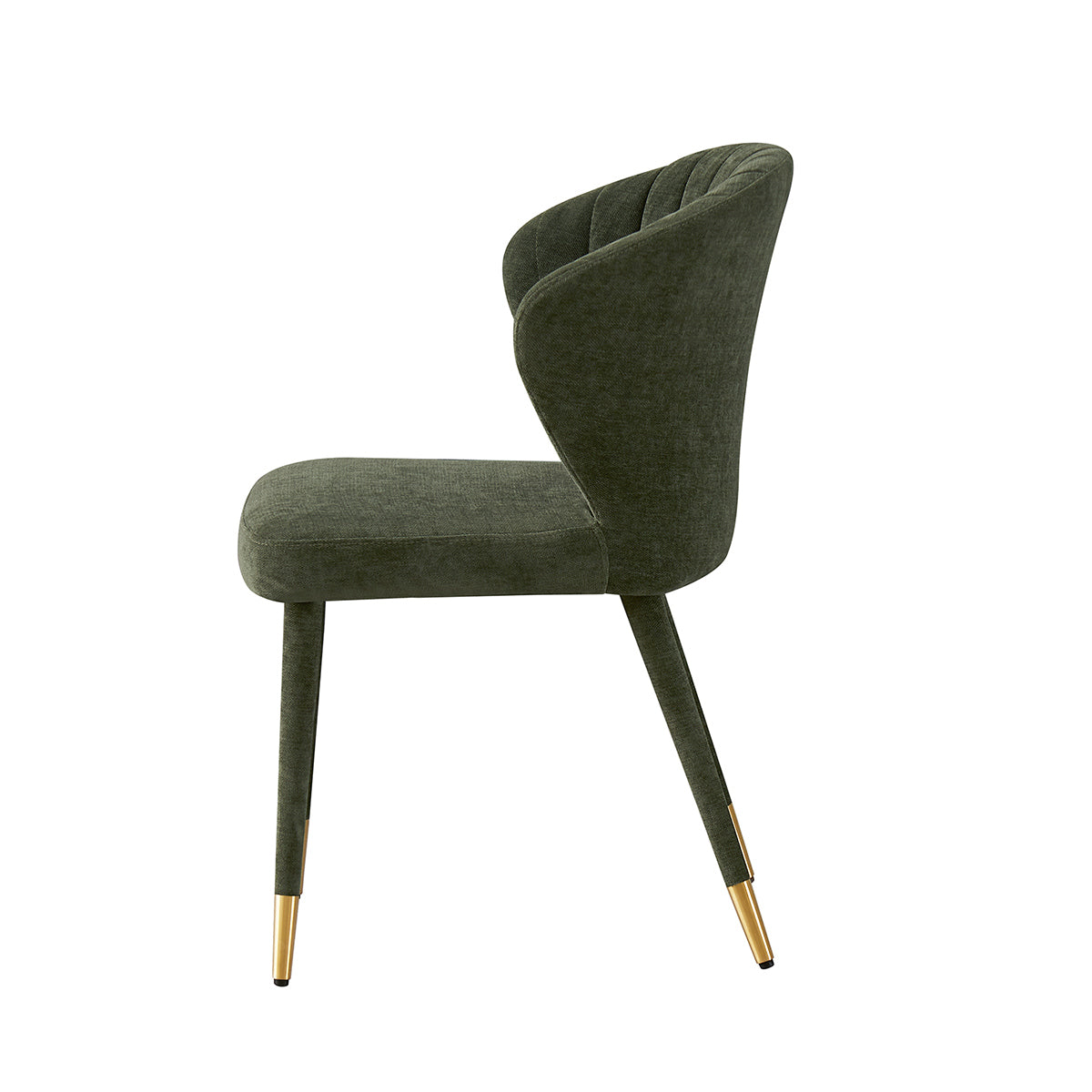 Silla Copenhague Verde Fondo Blanco Vista Lateral