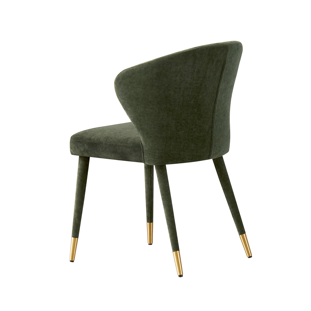 Silla Copenhague Verde Fondo Blanco Vista en Perspectiva Trasera