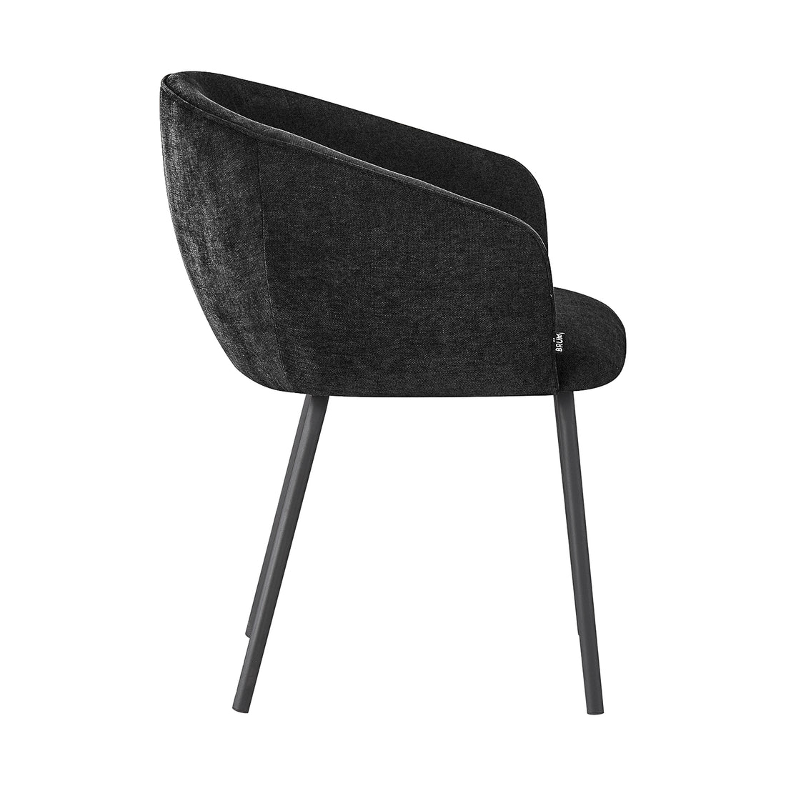 Silla Miami black fondo blanco vista lateral