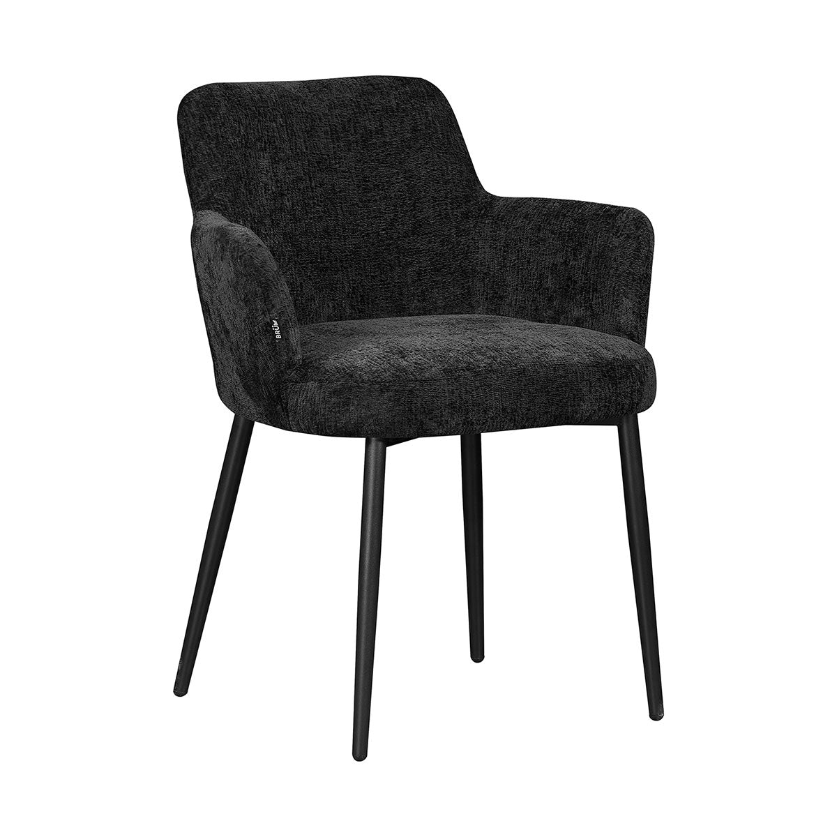 Silla Moscow Negra Fondo Blanco Vista en Perspectiva