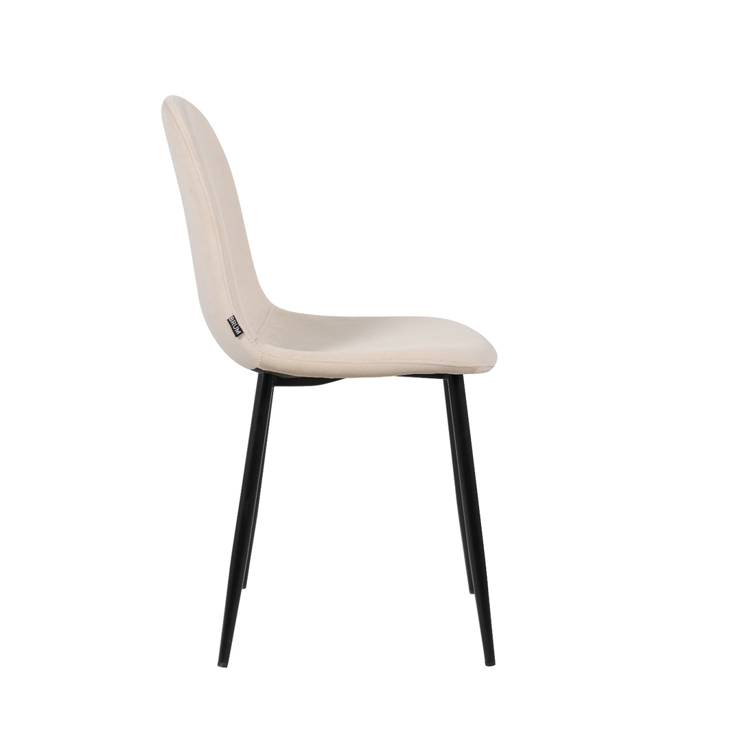Silla Venecia Velvet Crema Vista Lateral