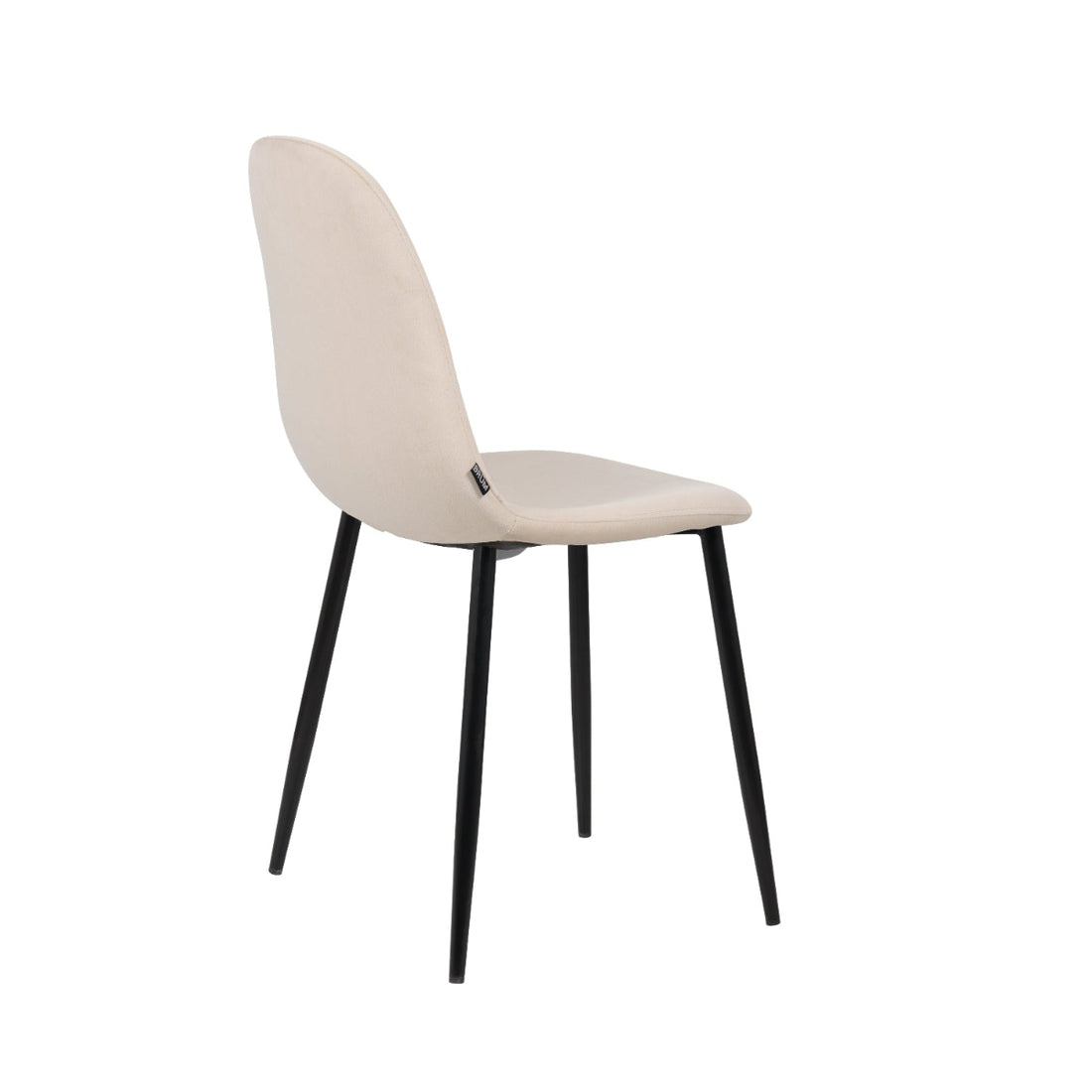 Silla Venecia Velvet Crema Vista en Perspectiva