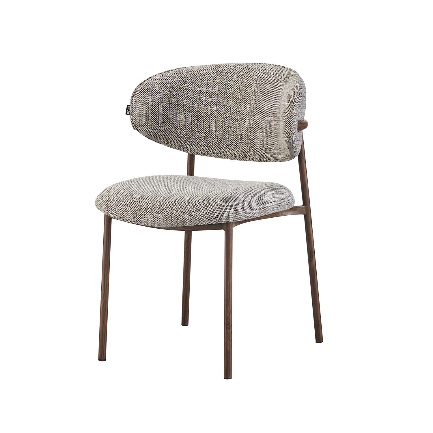Silla Silicia Marron Vista en Perspectiva Fondo Blanco