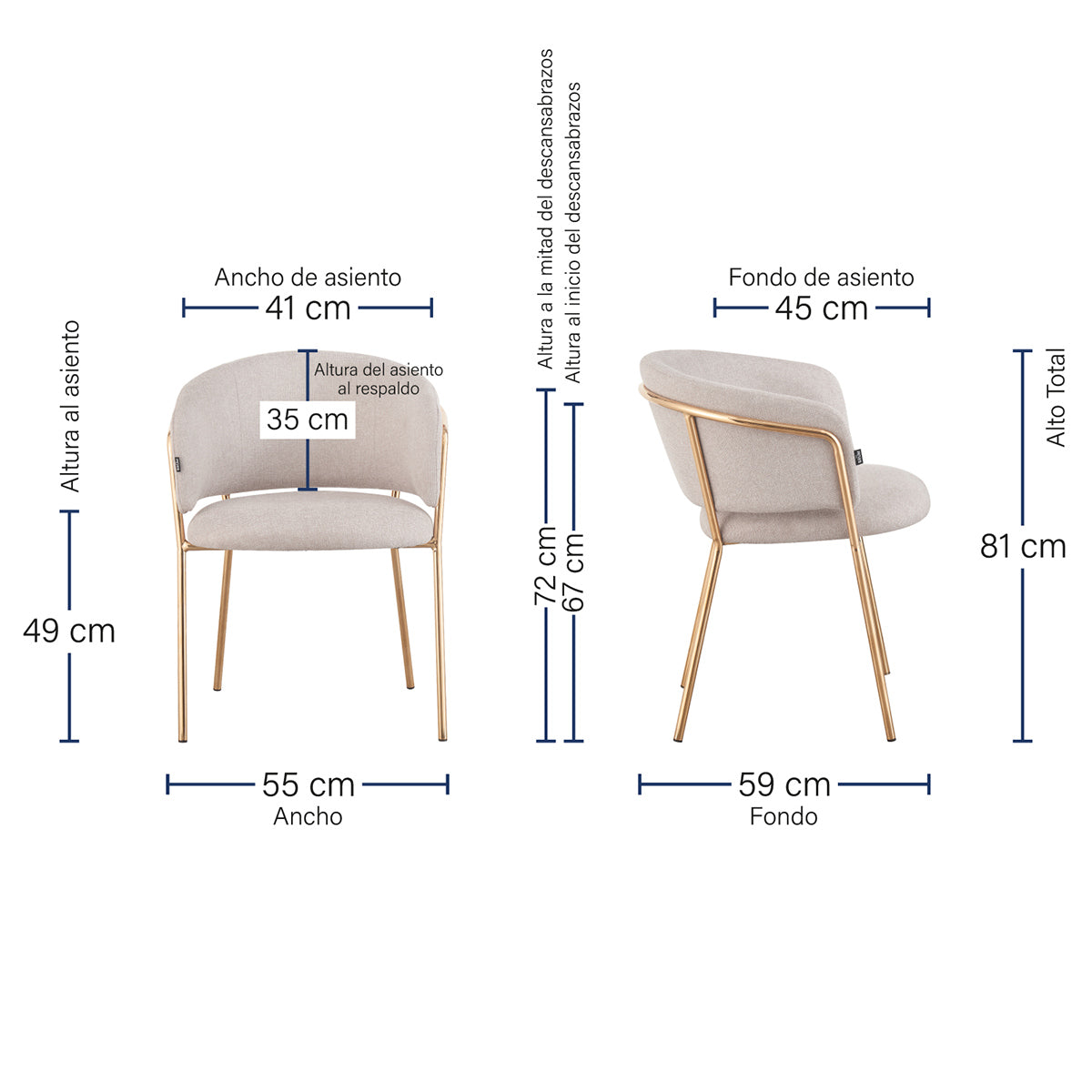 Silla Escocia Medidas