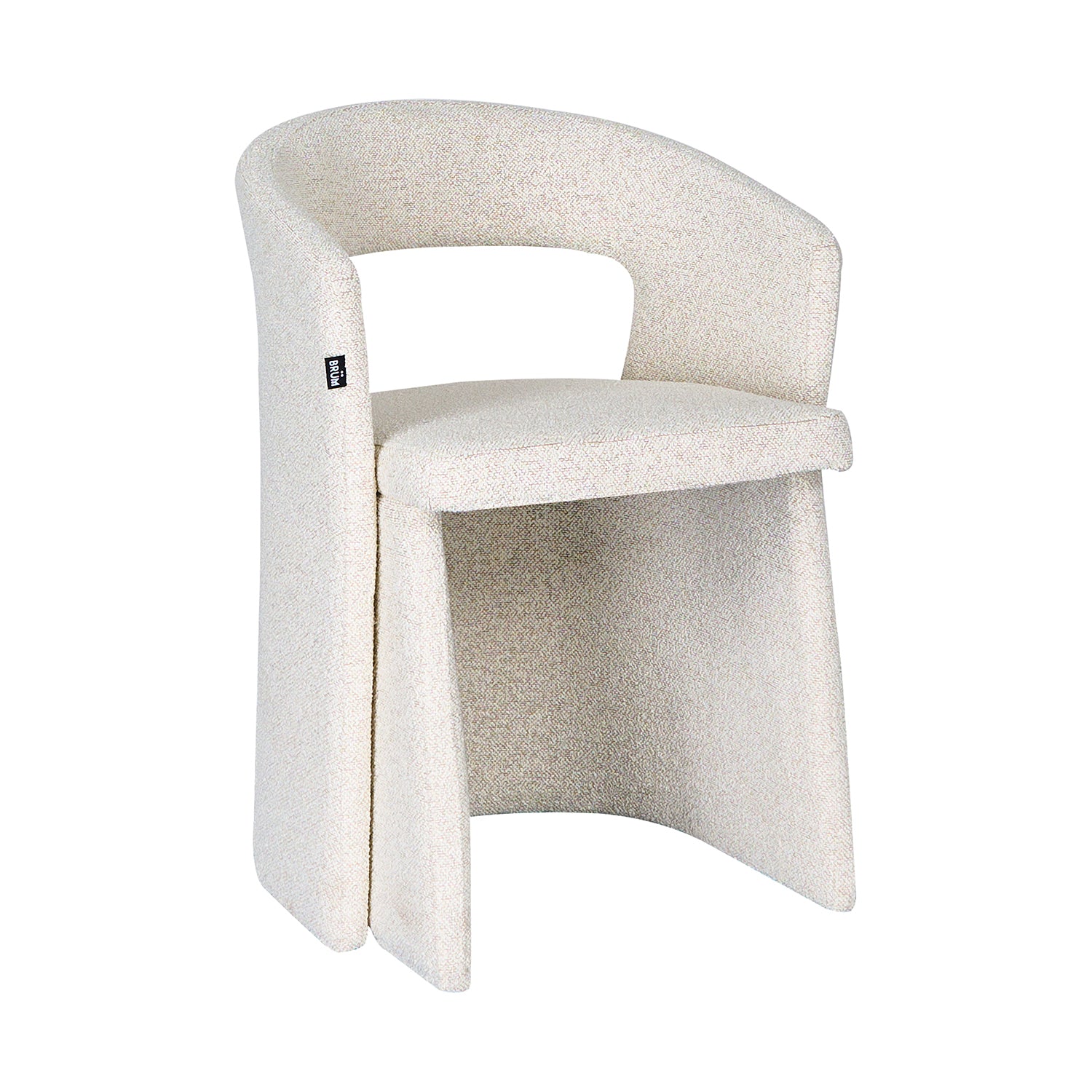 Silla Pavia gris con fondo blanco vista en perspectiva