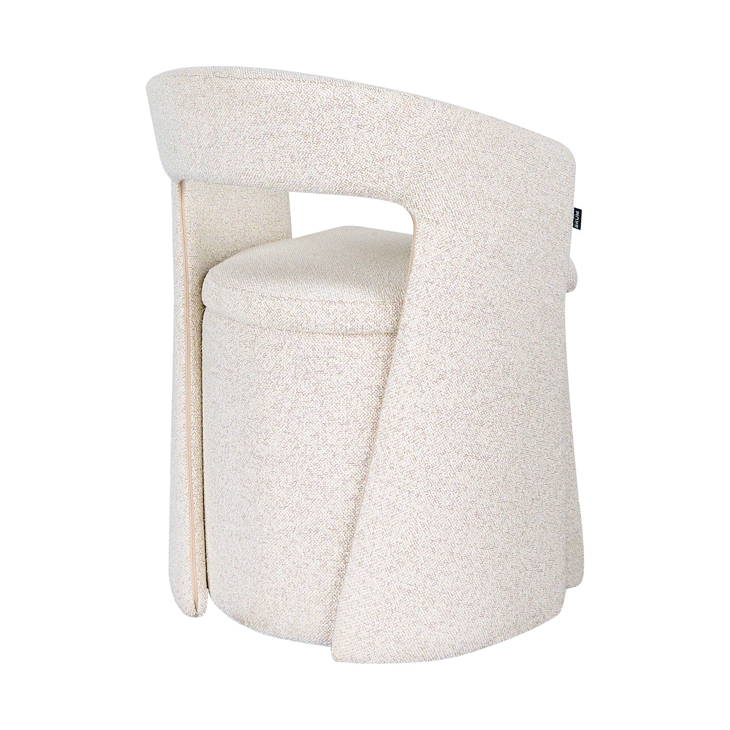 Silla Pavia gris con fondo blanco vista en perspectiva trasera