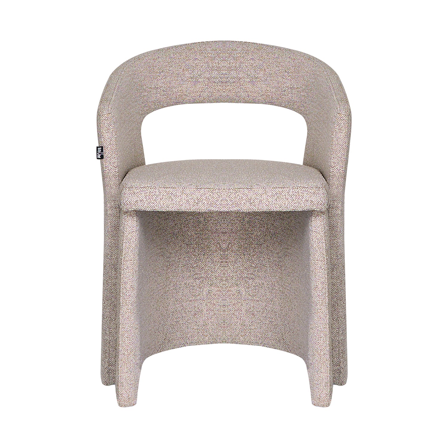 Silla Pavia gris con fondo blanco vista frontal