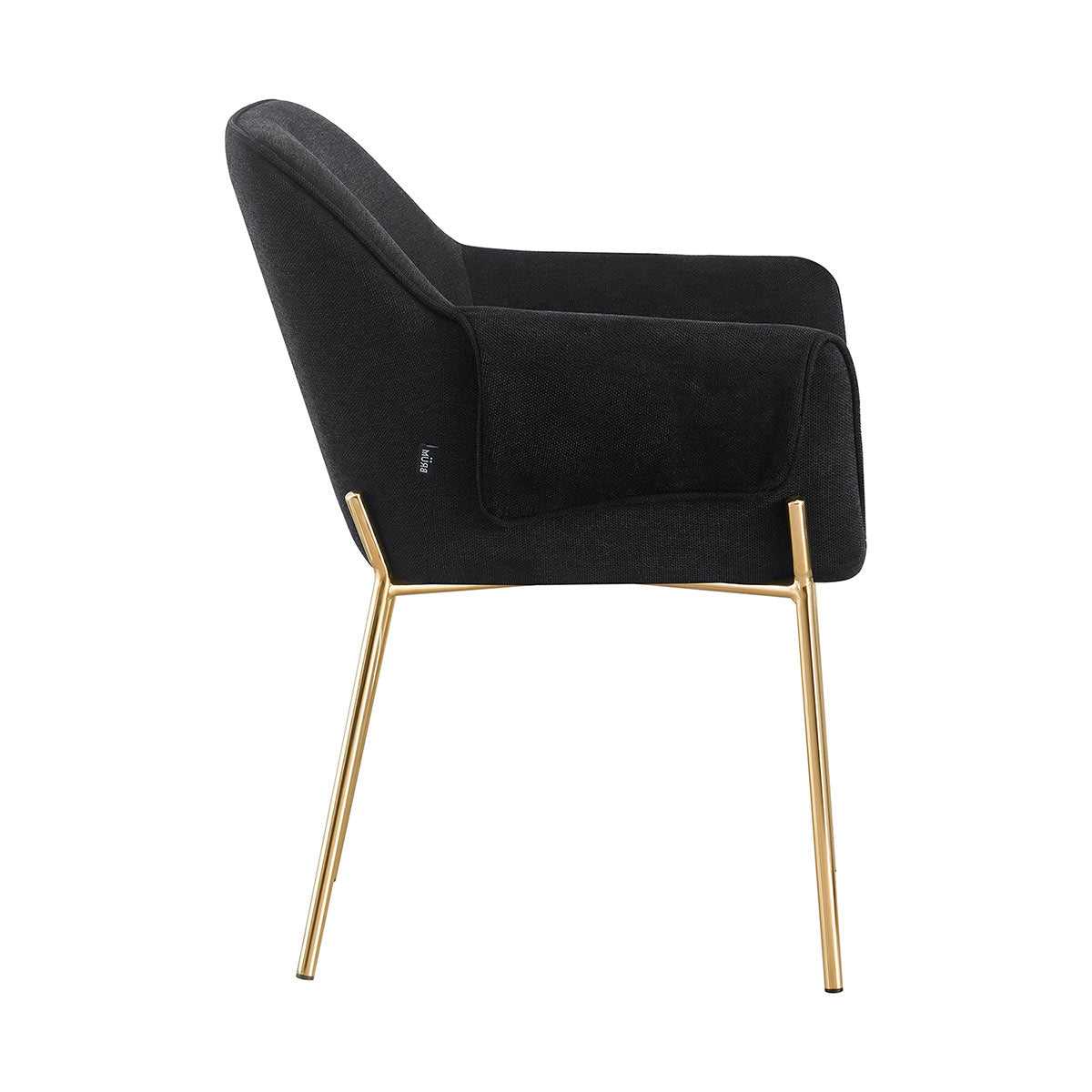 Silla Toronto Negro Fondo Blanco Vista Lateral