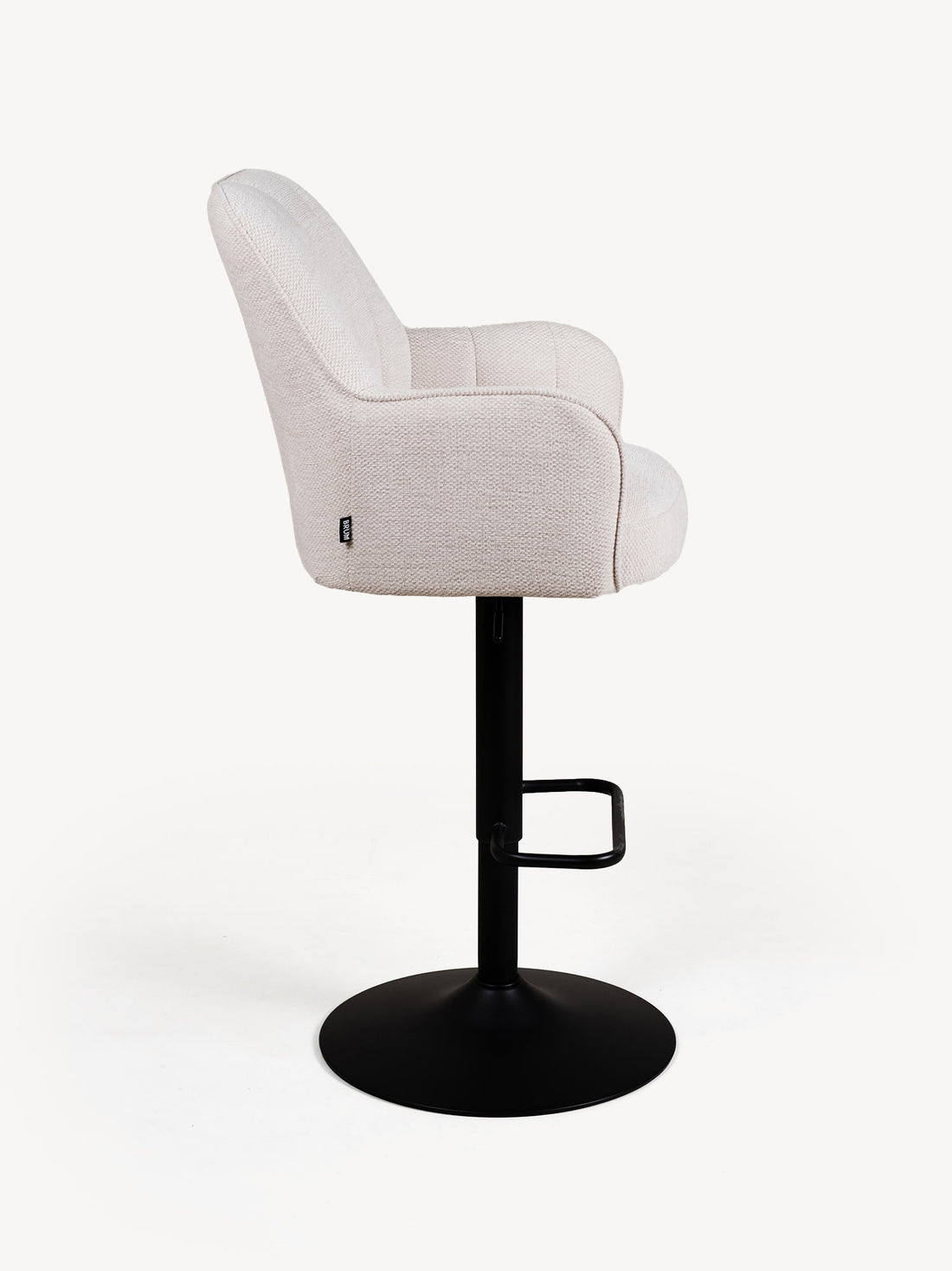 Banco Alto Amsterdam Beige Vista Lateral