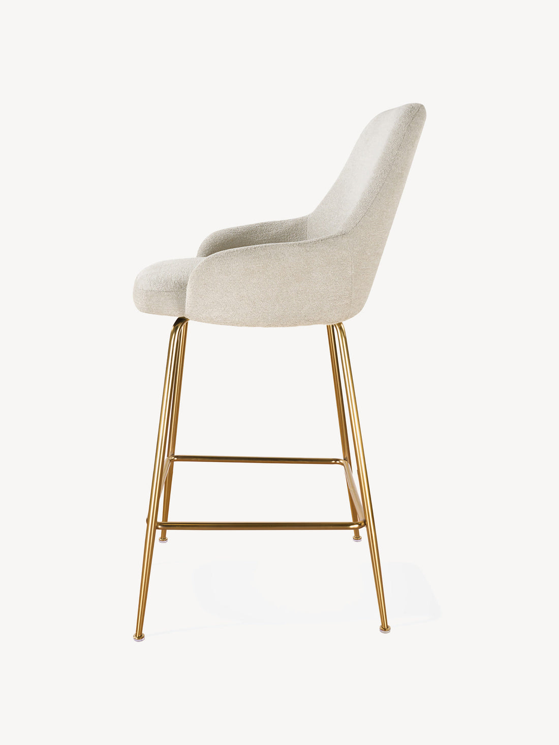 Banco Galicia Beige Pata Dorada Vista Lateral