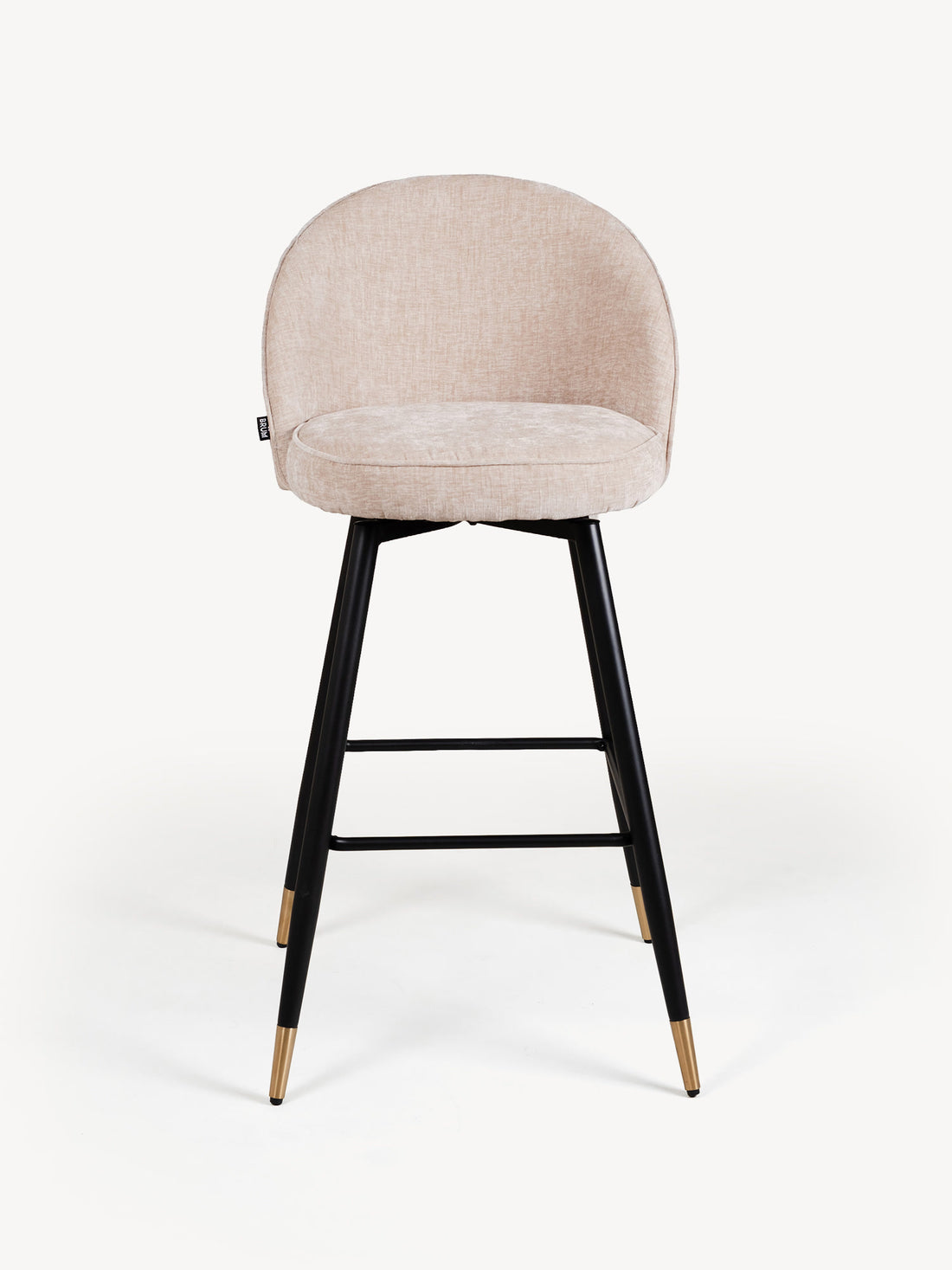 Banco Roodas Giratorio Beige Vista Frontal
