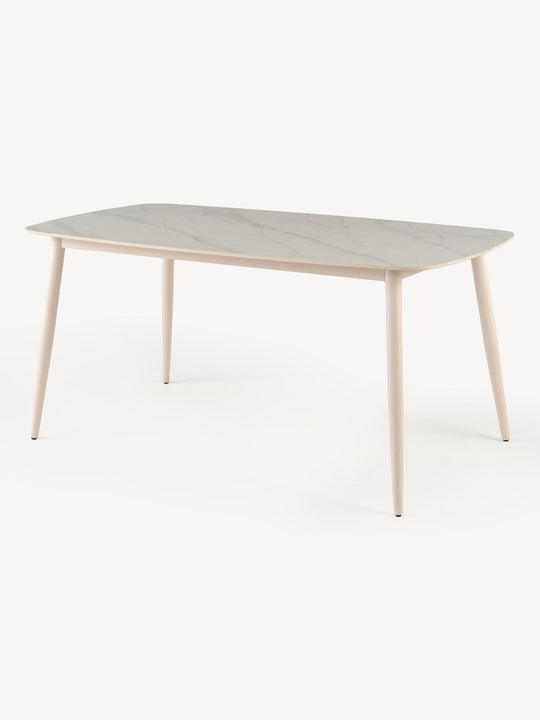 Mesa de comedor Bangkok Blanca 160cm Vista en Perspectiva
