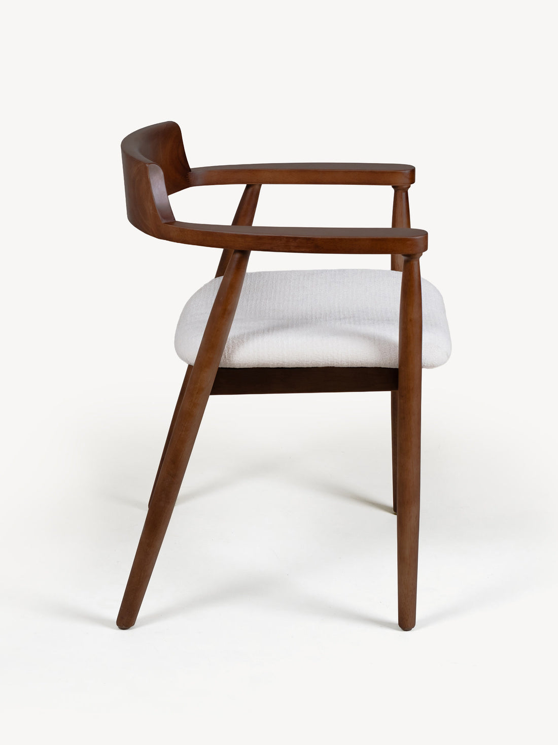 Silla Avilés Nogal Crema Vista Lateral
