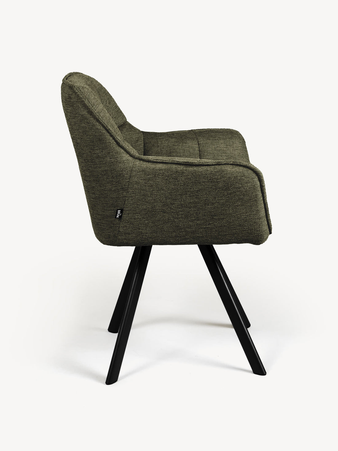 Silla Boston Olivo Vista Lateral
