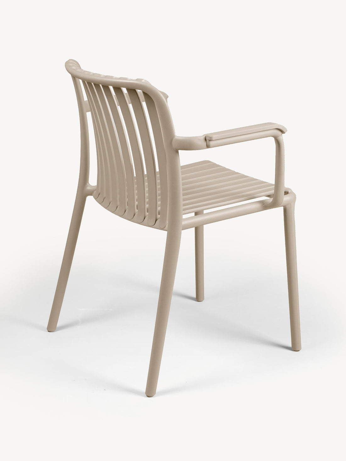 Silla de Exterior Menorca Beige Vista en Perspectiva Trasera