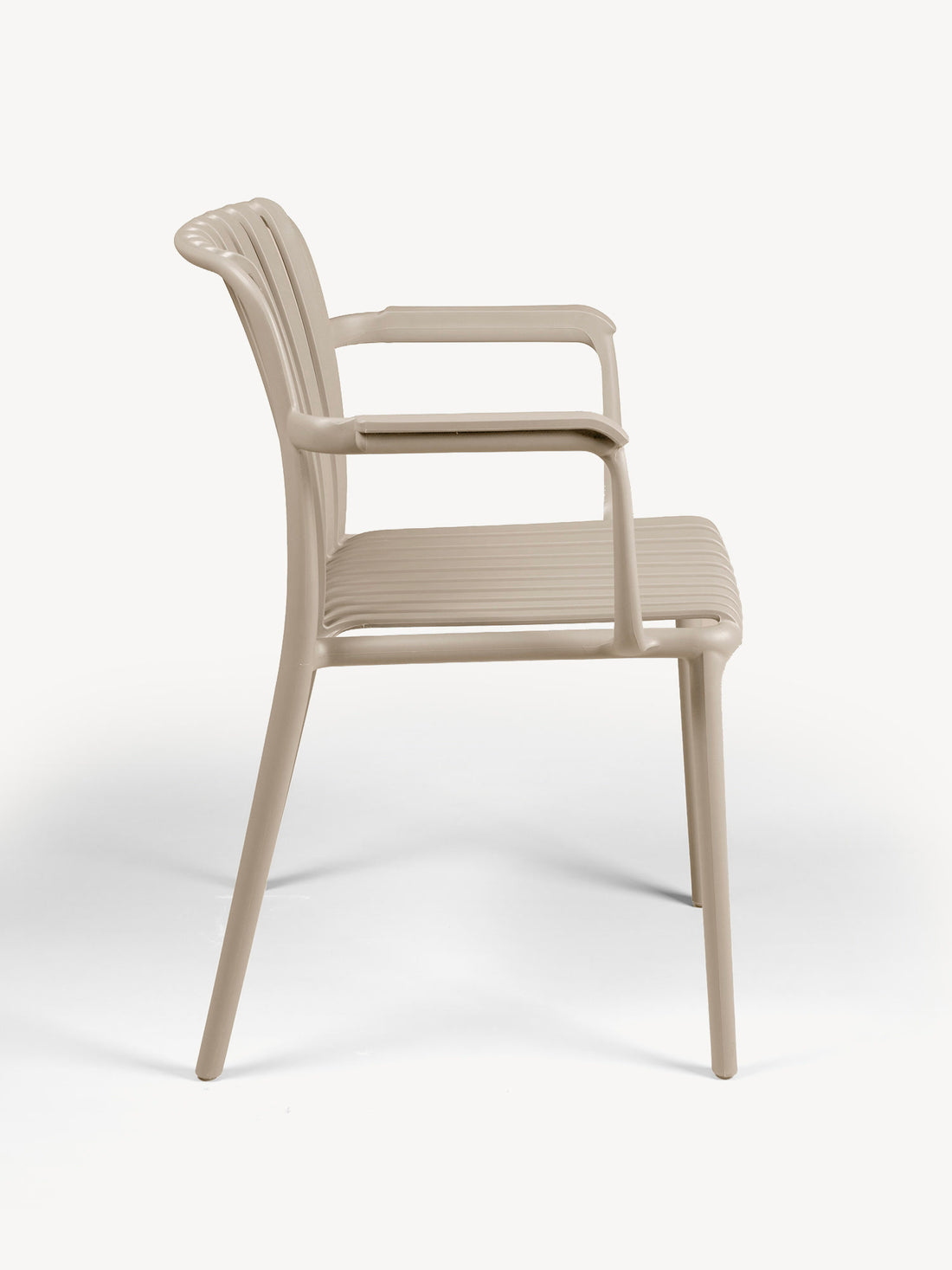 Silla de Exterior Menorca Beige Vista Lateral