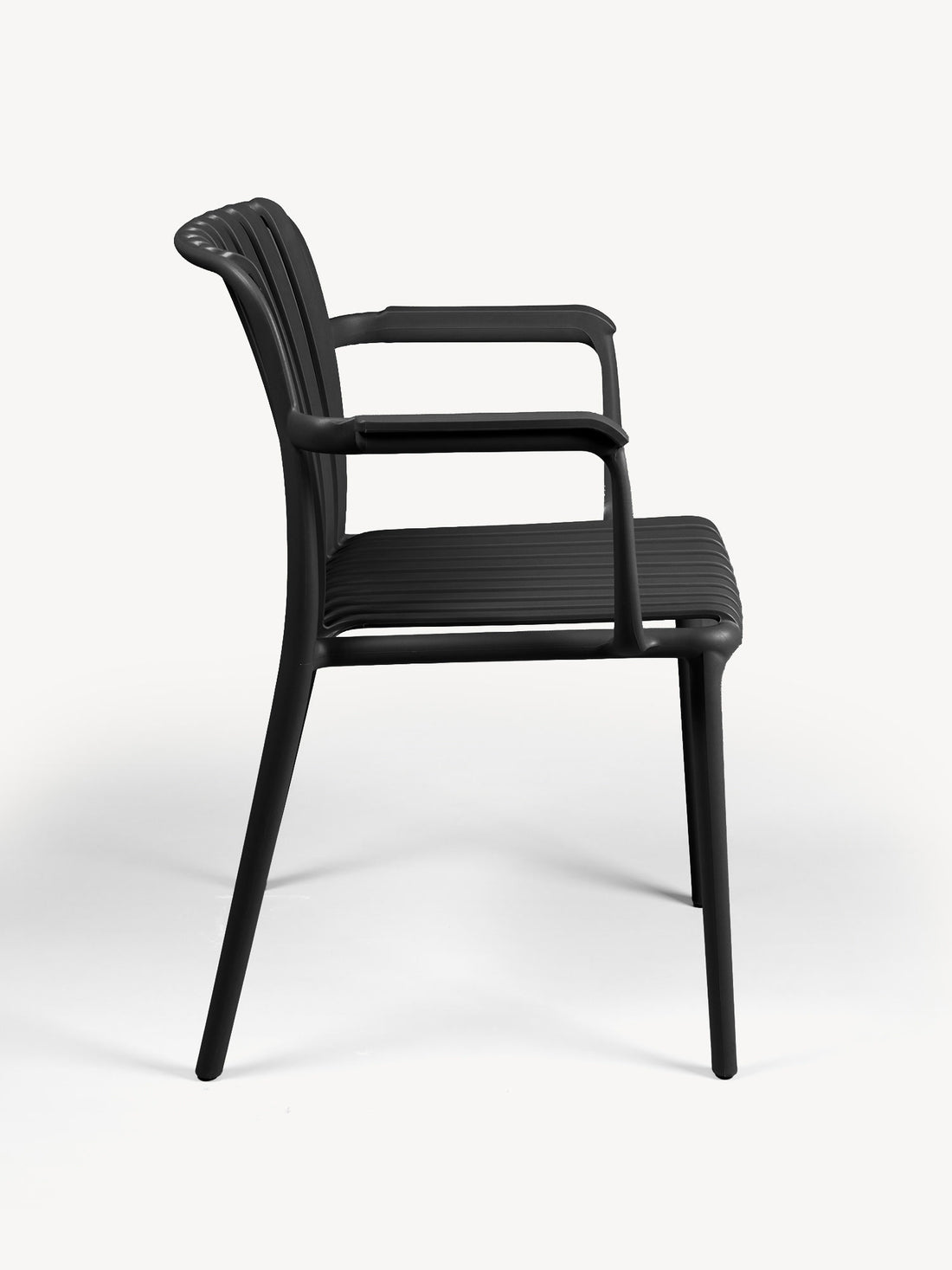 Silla de Exterior Menorca Negro Vista Lateral
