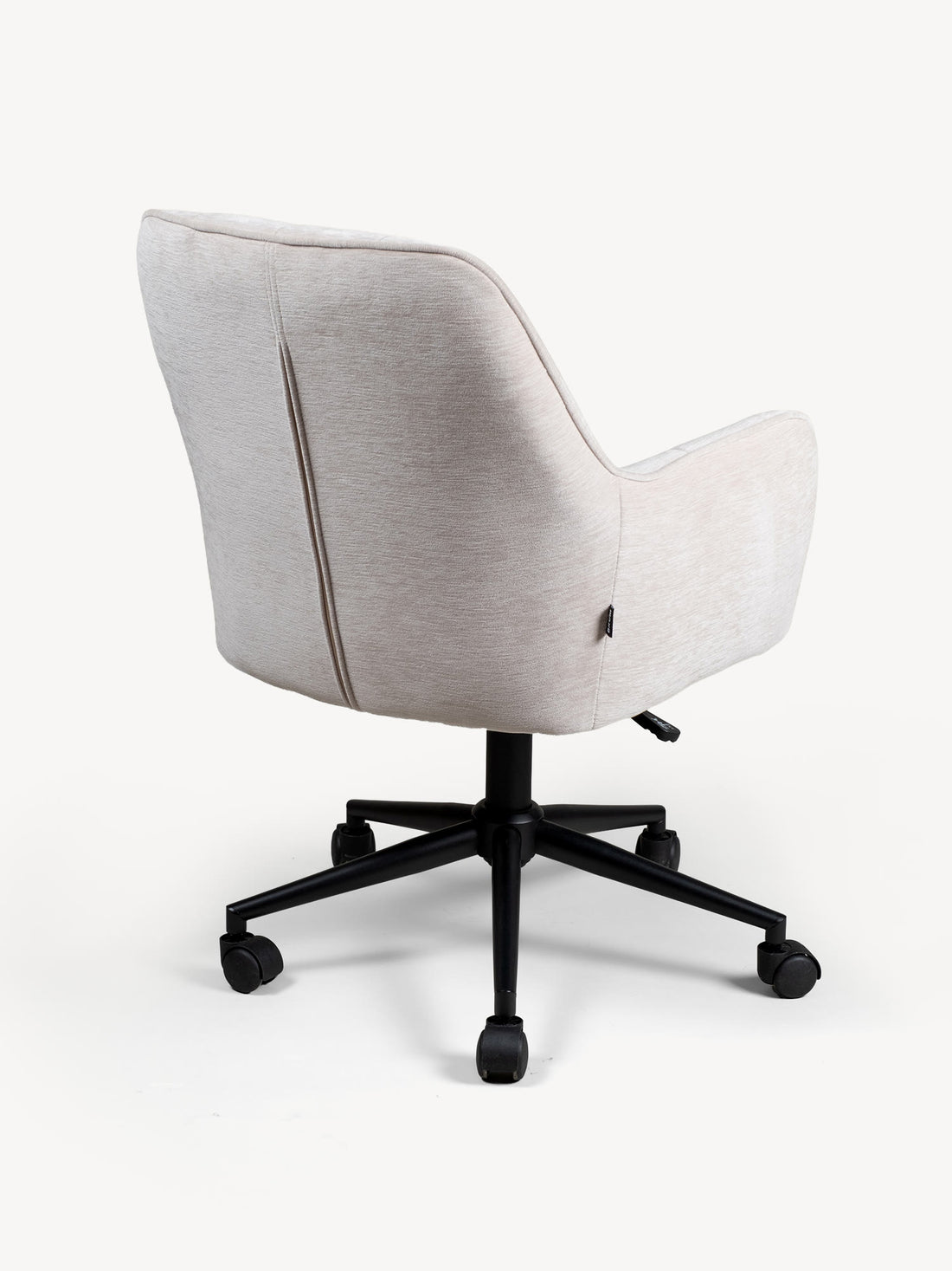 Silla de Oficina Amsterdam Beige Vista en Perspectiva Trasera